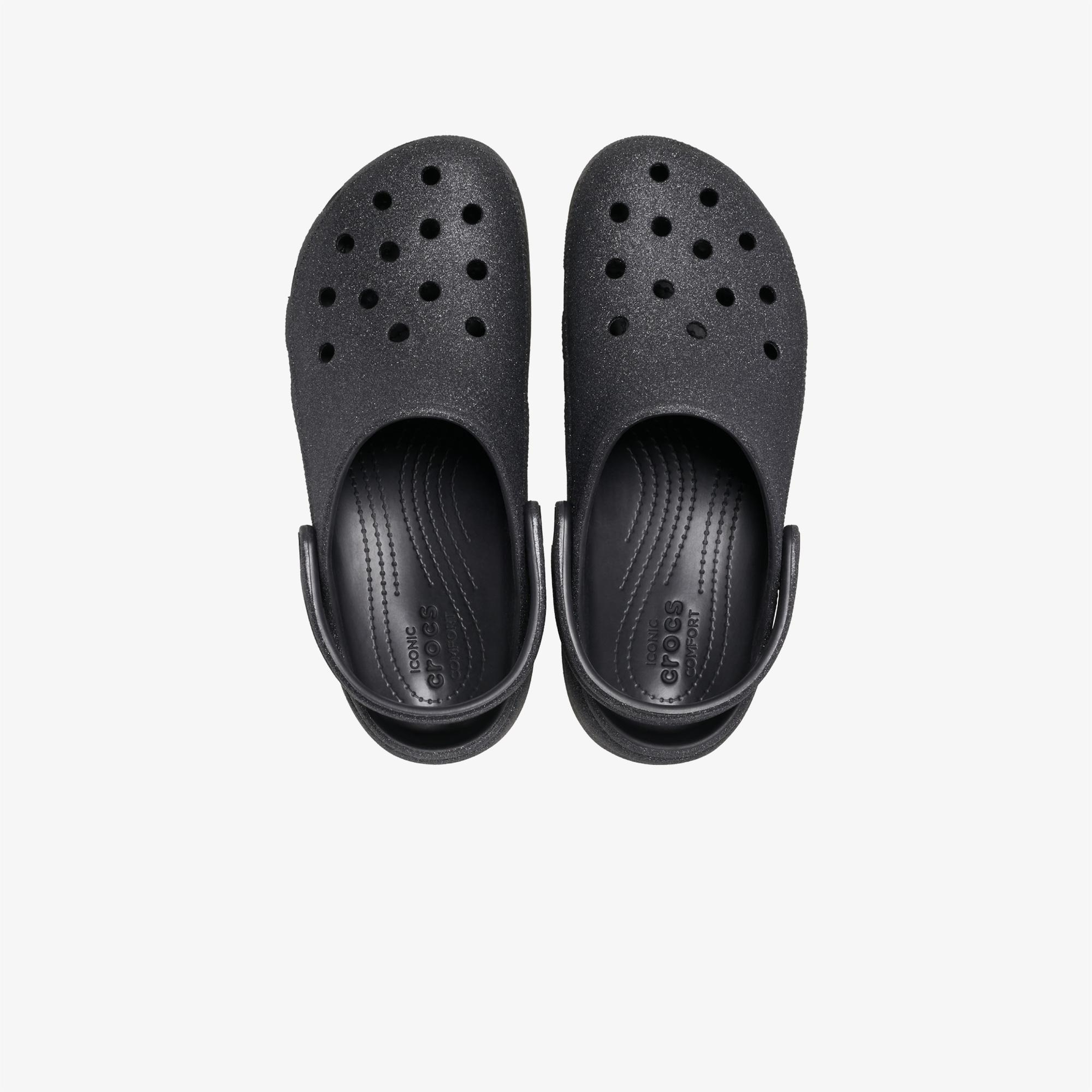 Crocs Classic Platform Glitter Clog Kadın Siyah Terlik