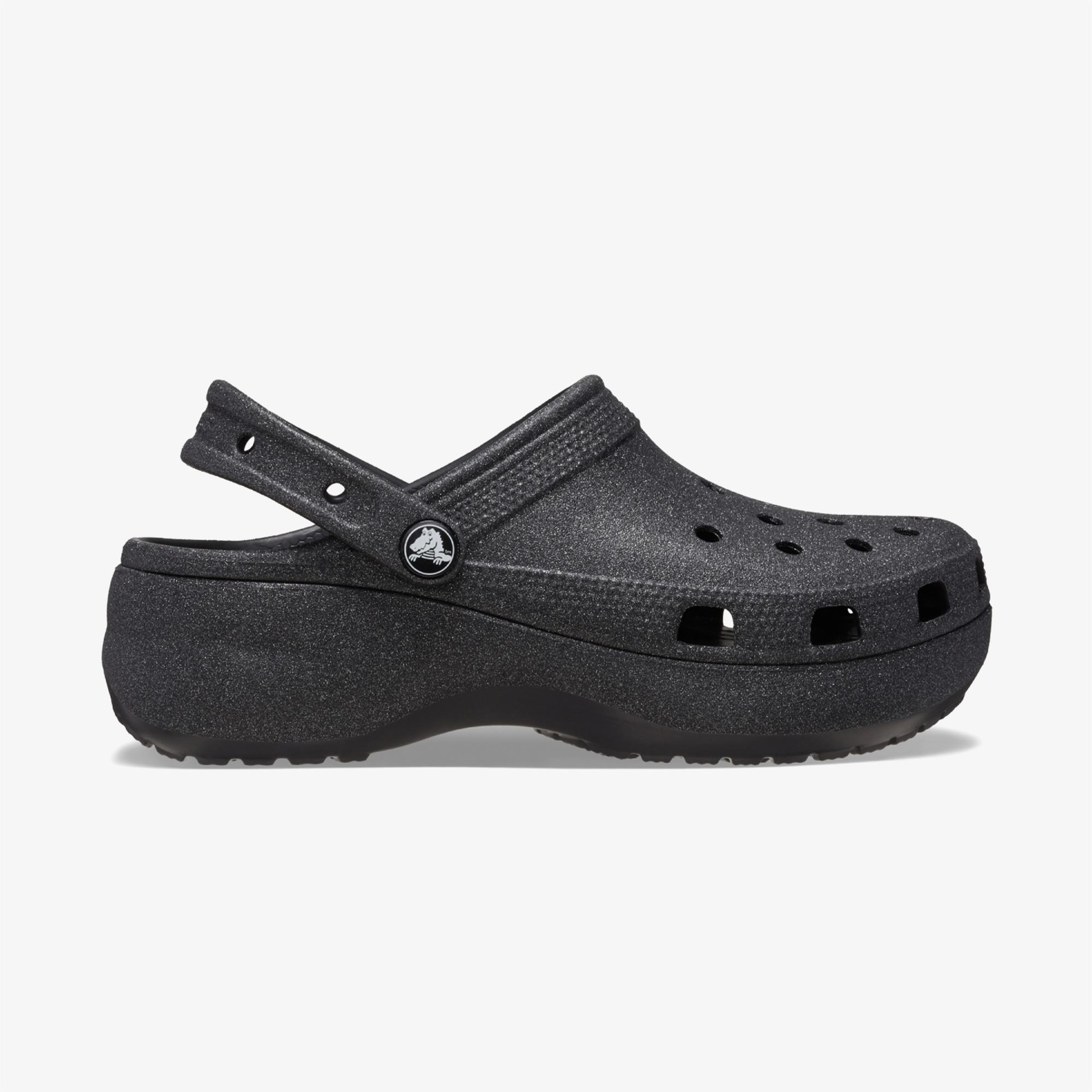 Crocs Classic Platform Glitter Clog Kadın Siyah Terlik