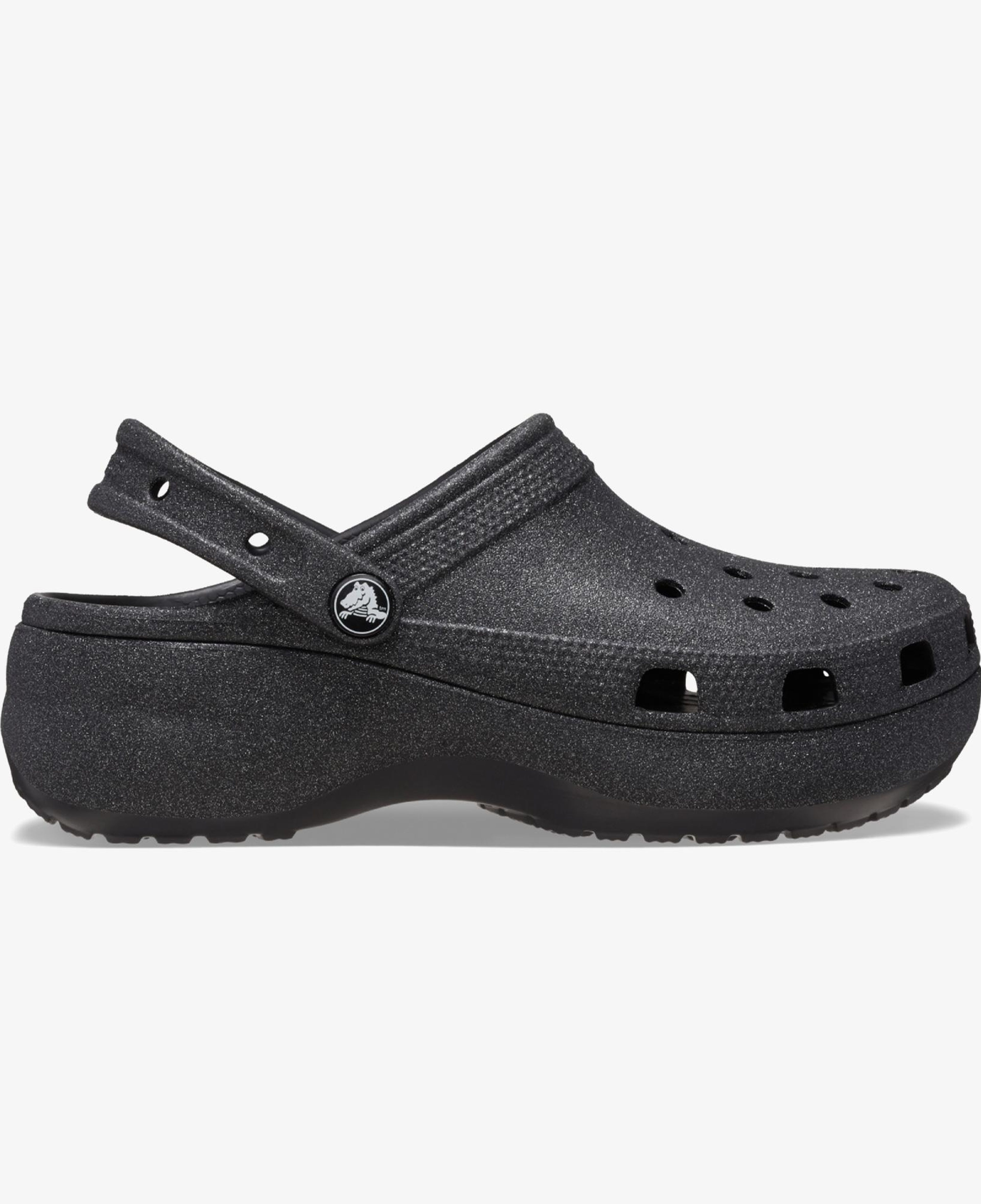Crocs Classic Platform Glitter Clog Kadın Siyah Terlik