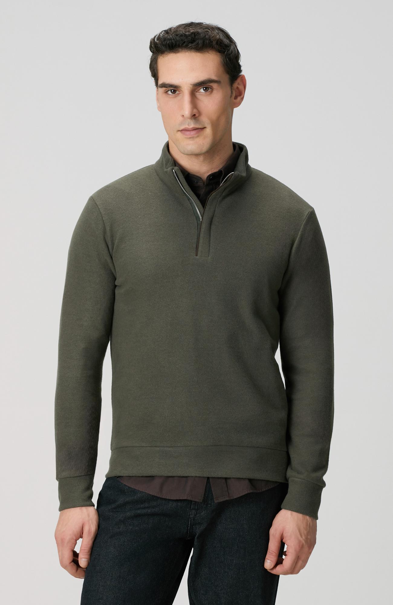 Network Erkek Haki Süet Garni Detaylı Sweatshirt