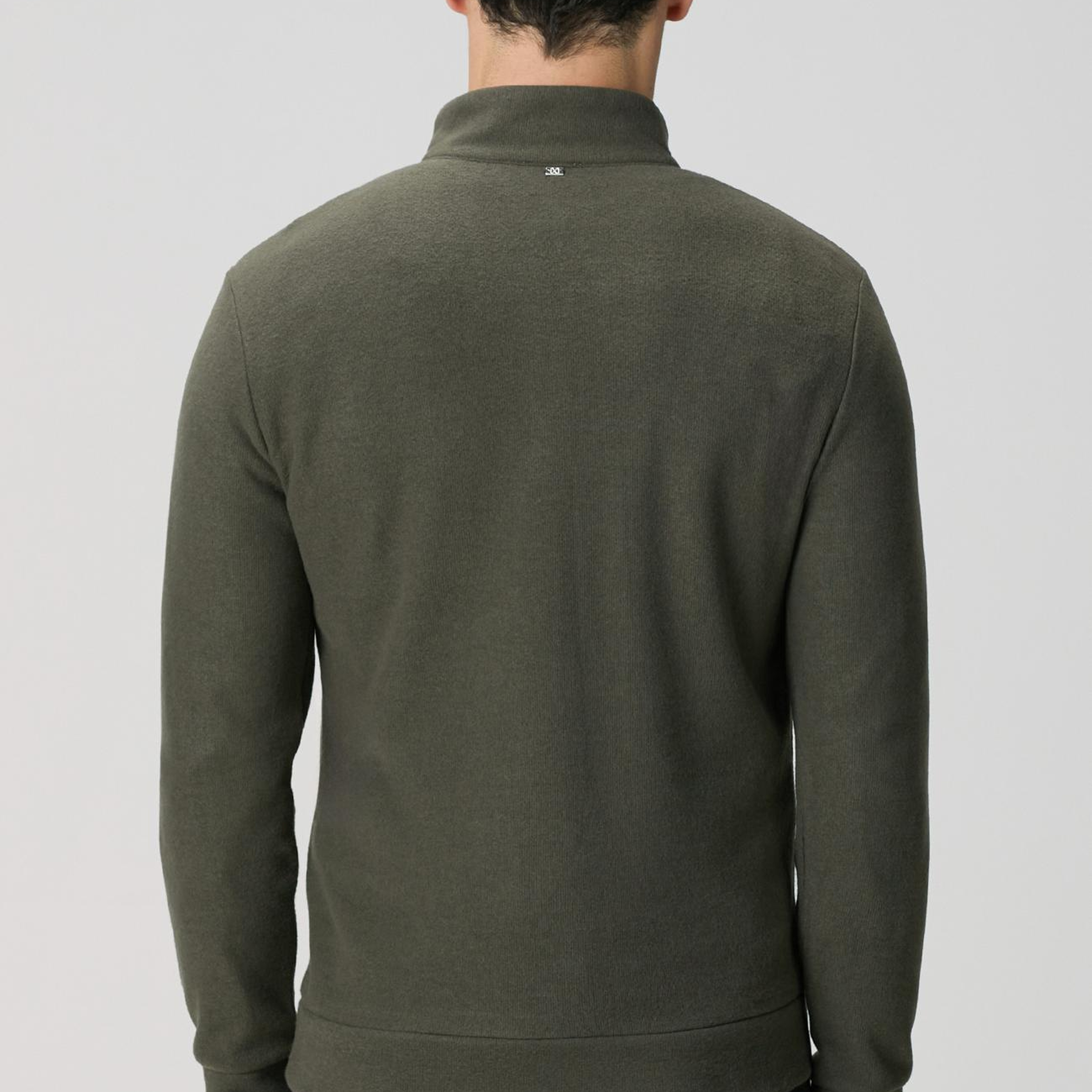 Network Erkek Haki Süet Garni Detaylı Sweatshirt