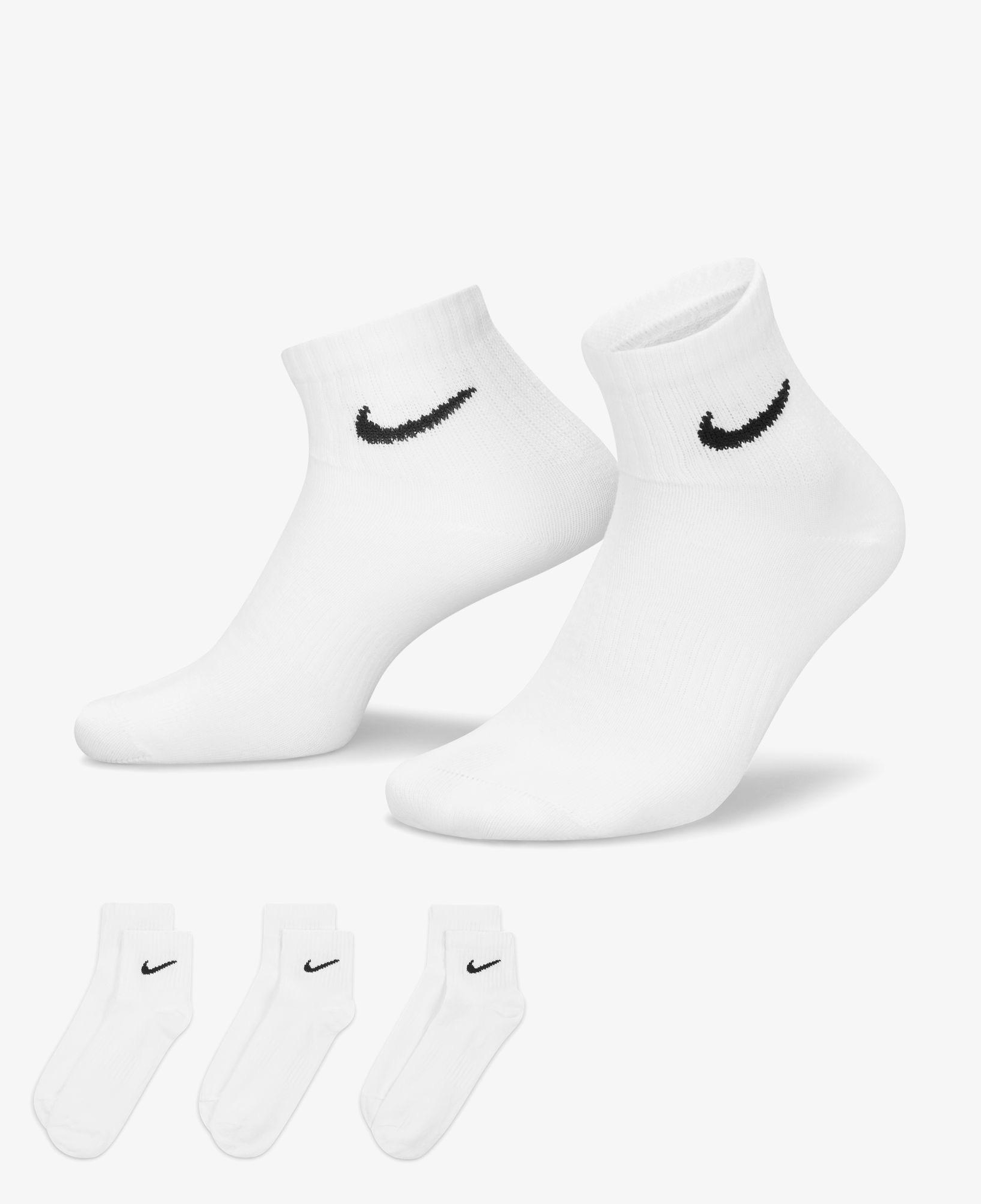 Nike Everyday Lightweight 3'lü Unisex Beyaz Çorap
