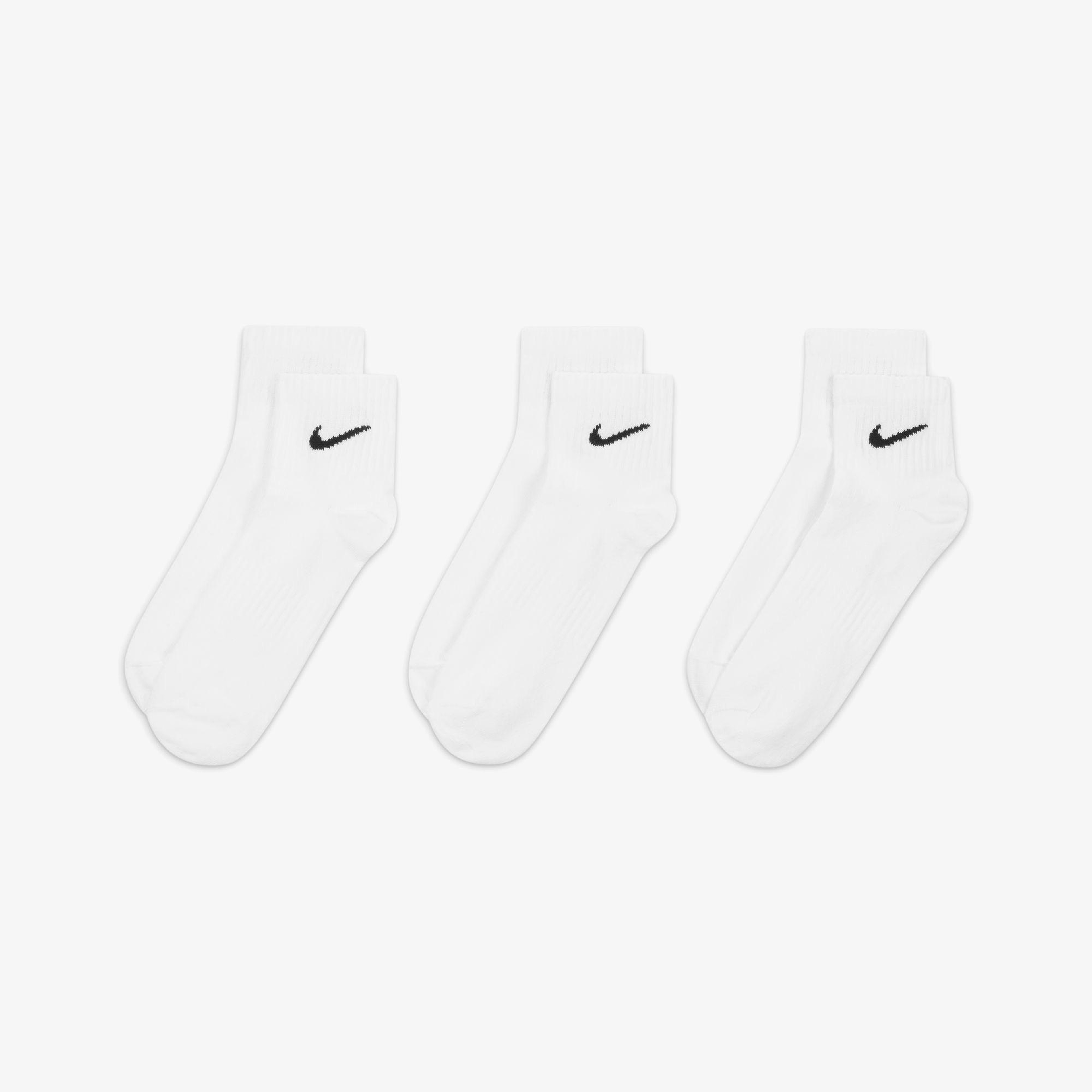 Nike Everyday Lightweight 3'lü Unisex Beyaz Çorap