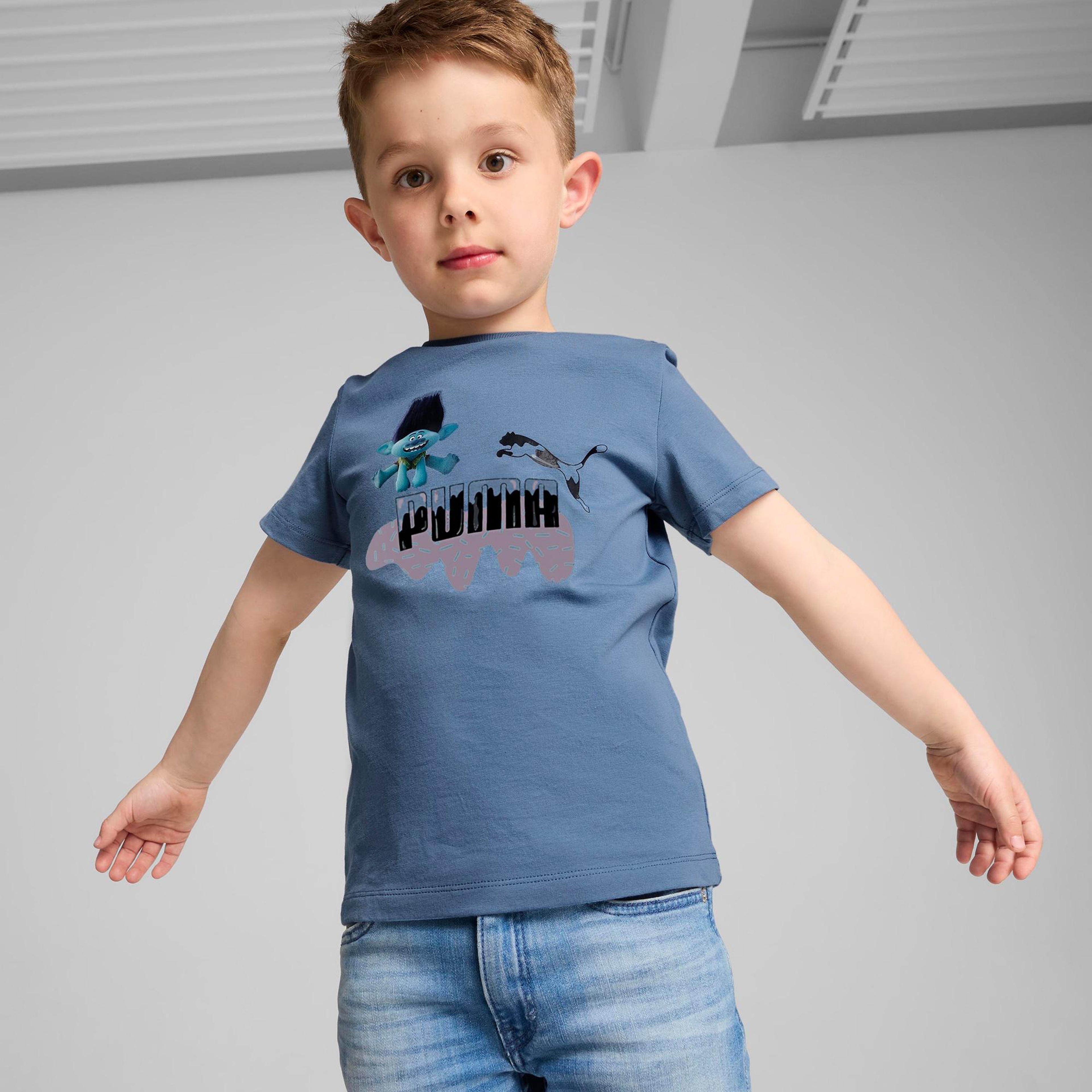 Puma X Trolls Çocuk Mavi T-Shirt