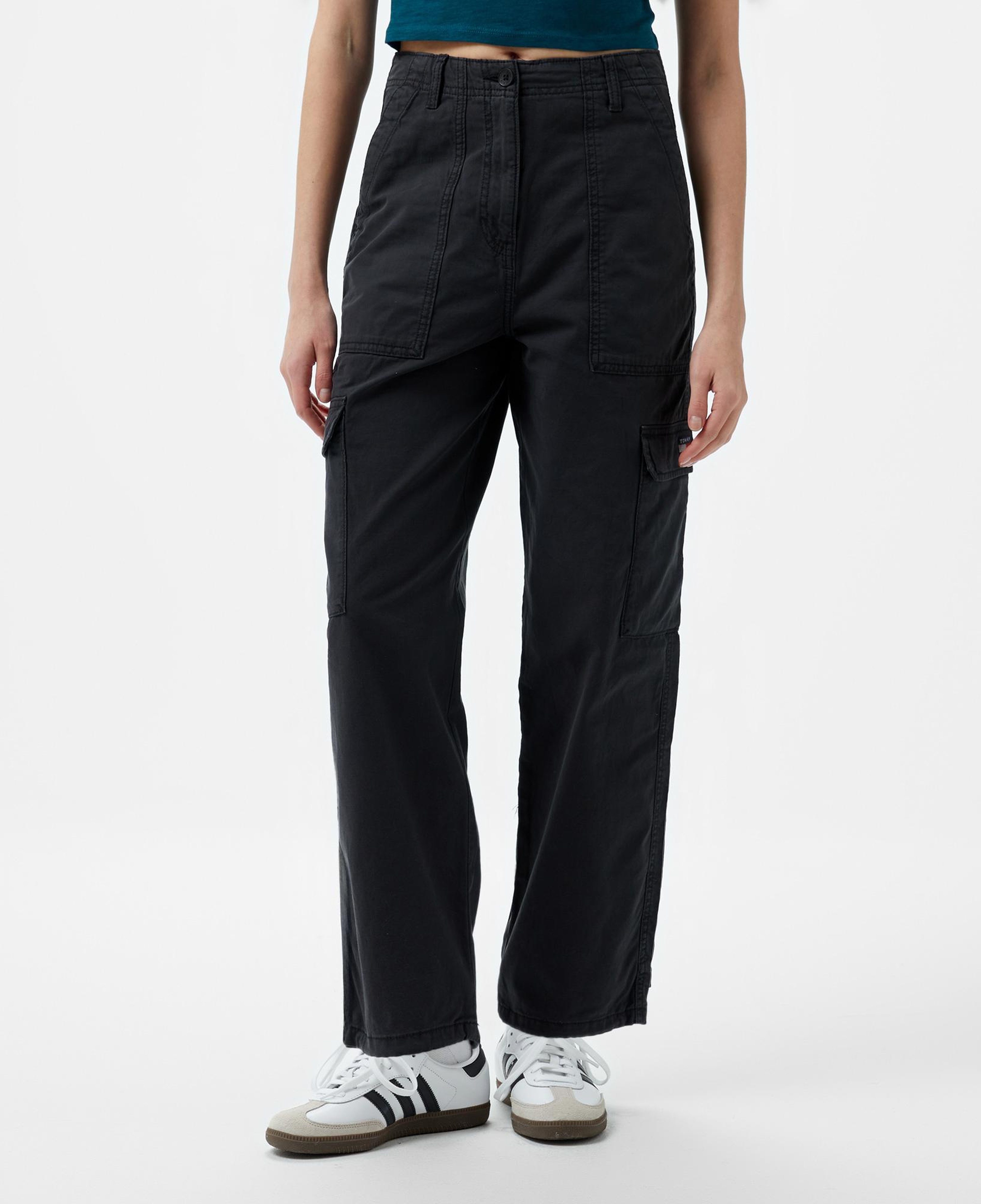 Tommy Hilfiger Jeans Gmd Harper Canvas Kadın Siyah Kargo Pantolon