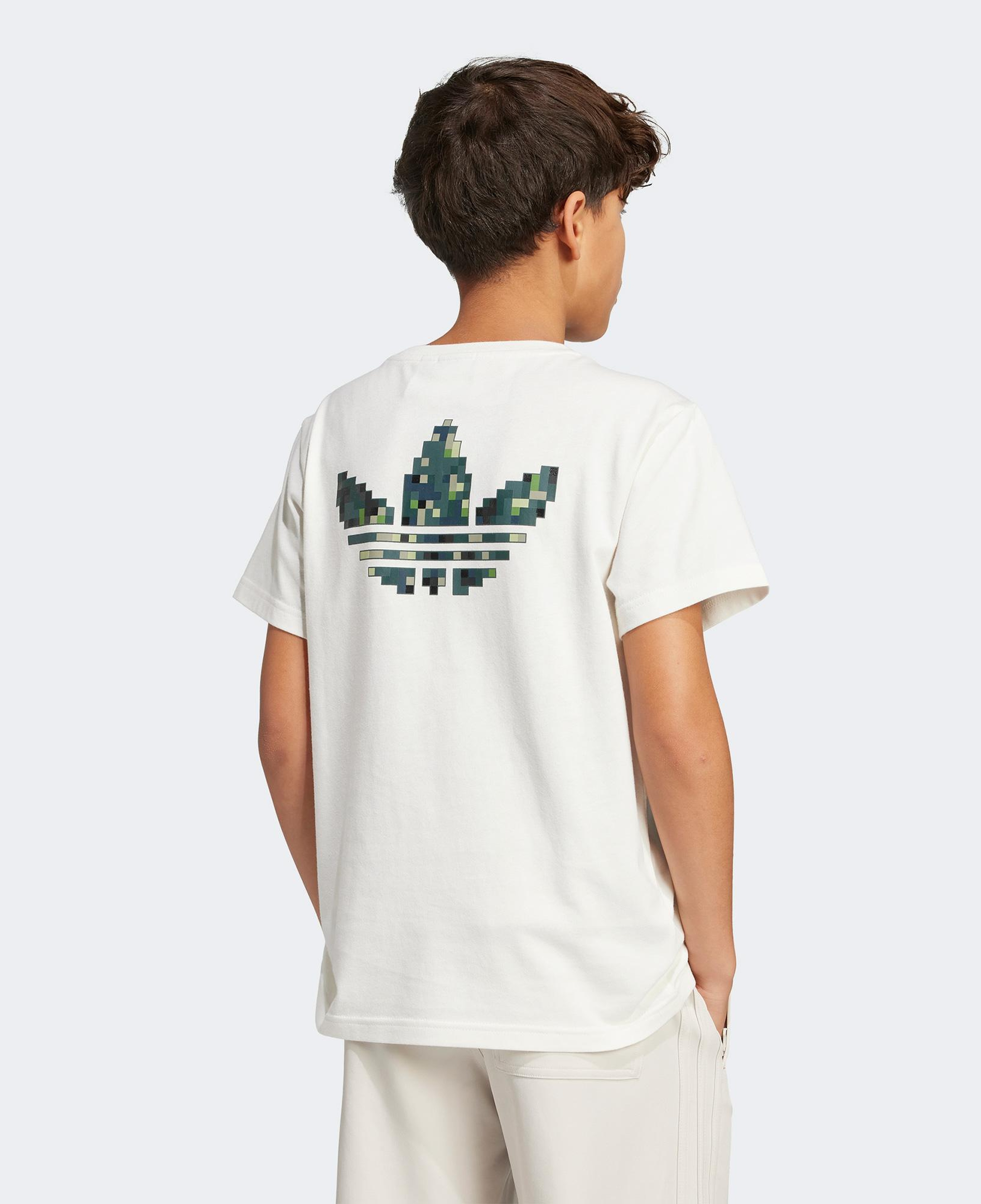 adidas Minecraft JR Trefoil Infıll Genç Çocuk Beyaz T-Shirt