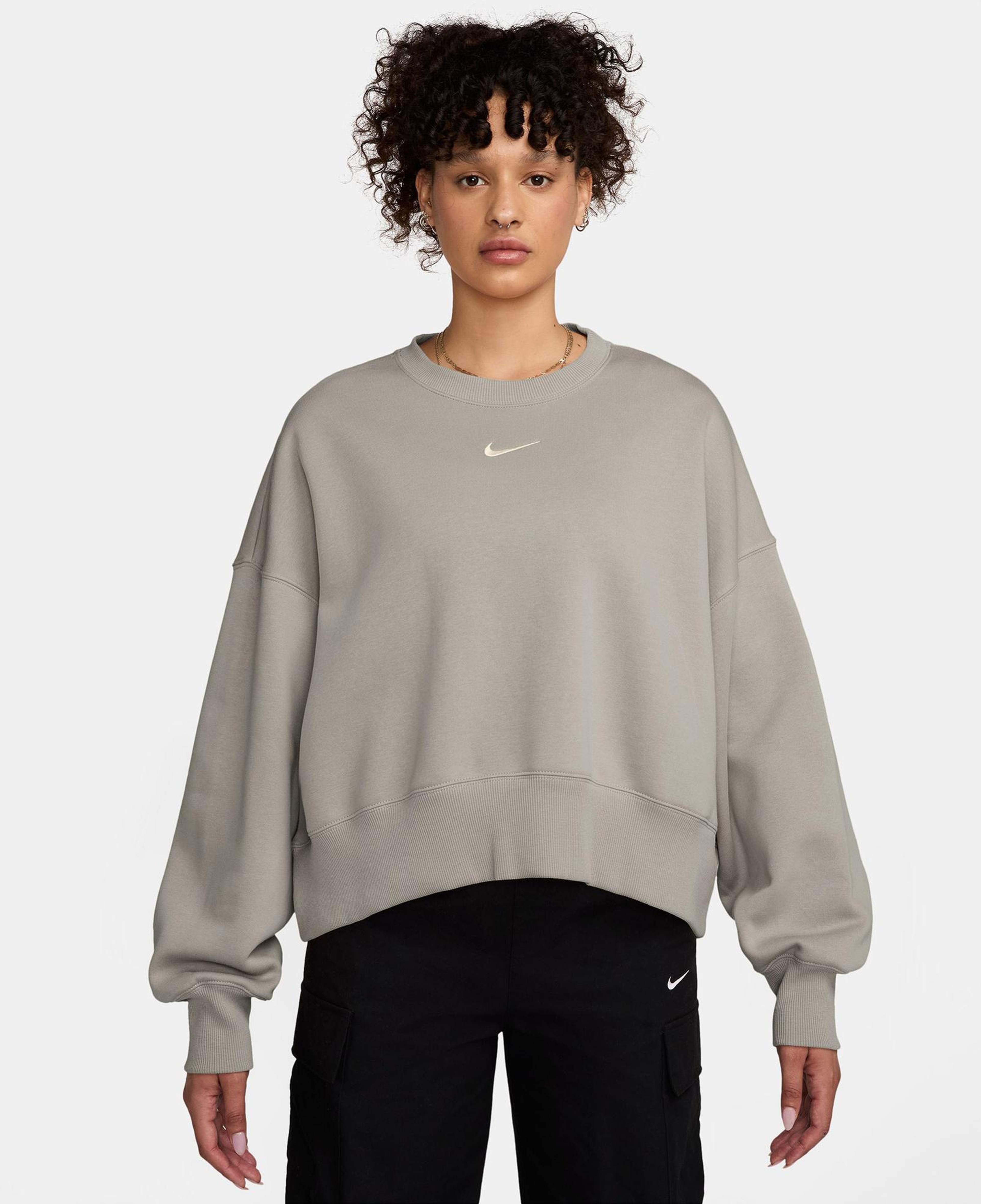 Nike Sportswear Phoenix Fleece Over size Crew Kadın Gri Sweatshirt