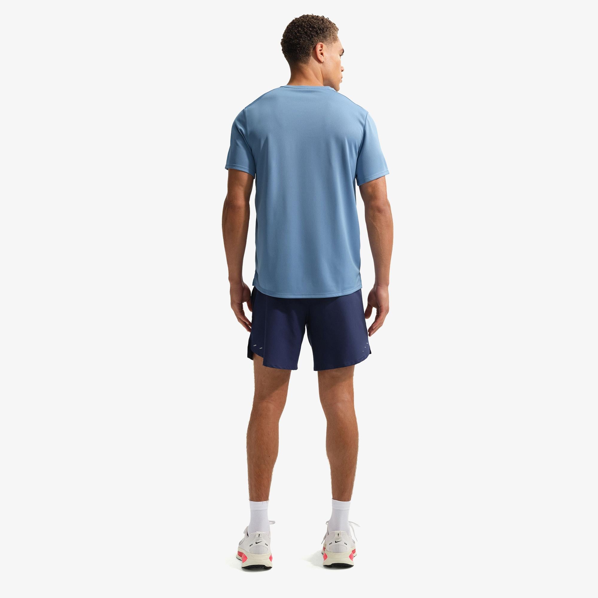 Nike Dri-Fit Miler Erkek Mavi T-Shirt
