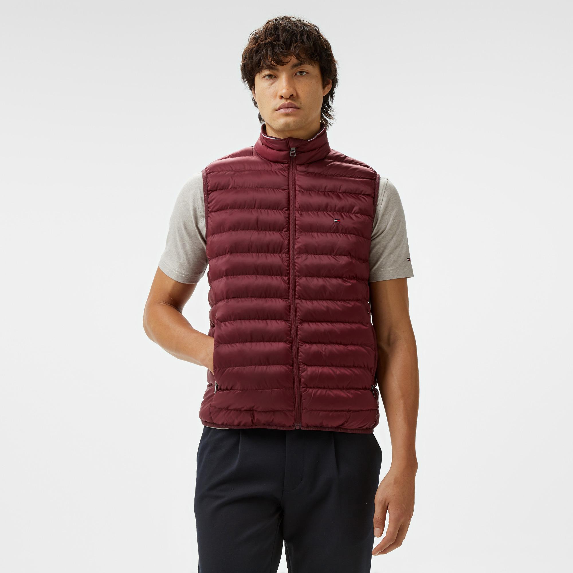 Tommy Hilfiger Packable Recycled Erkek Bordo Yelek