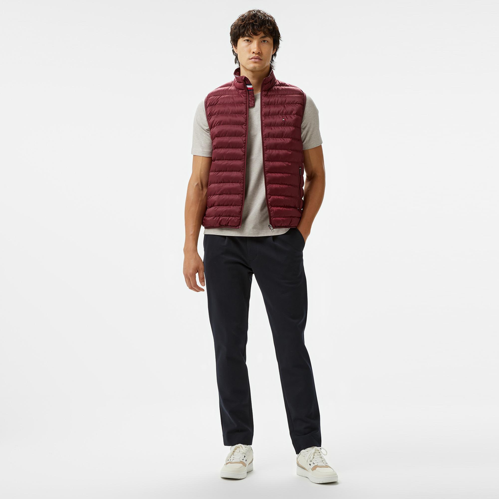 Tommy Hilfiger Packable Recycled Erkek Bordo Yelek
