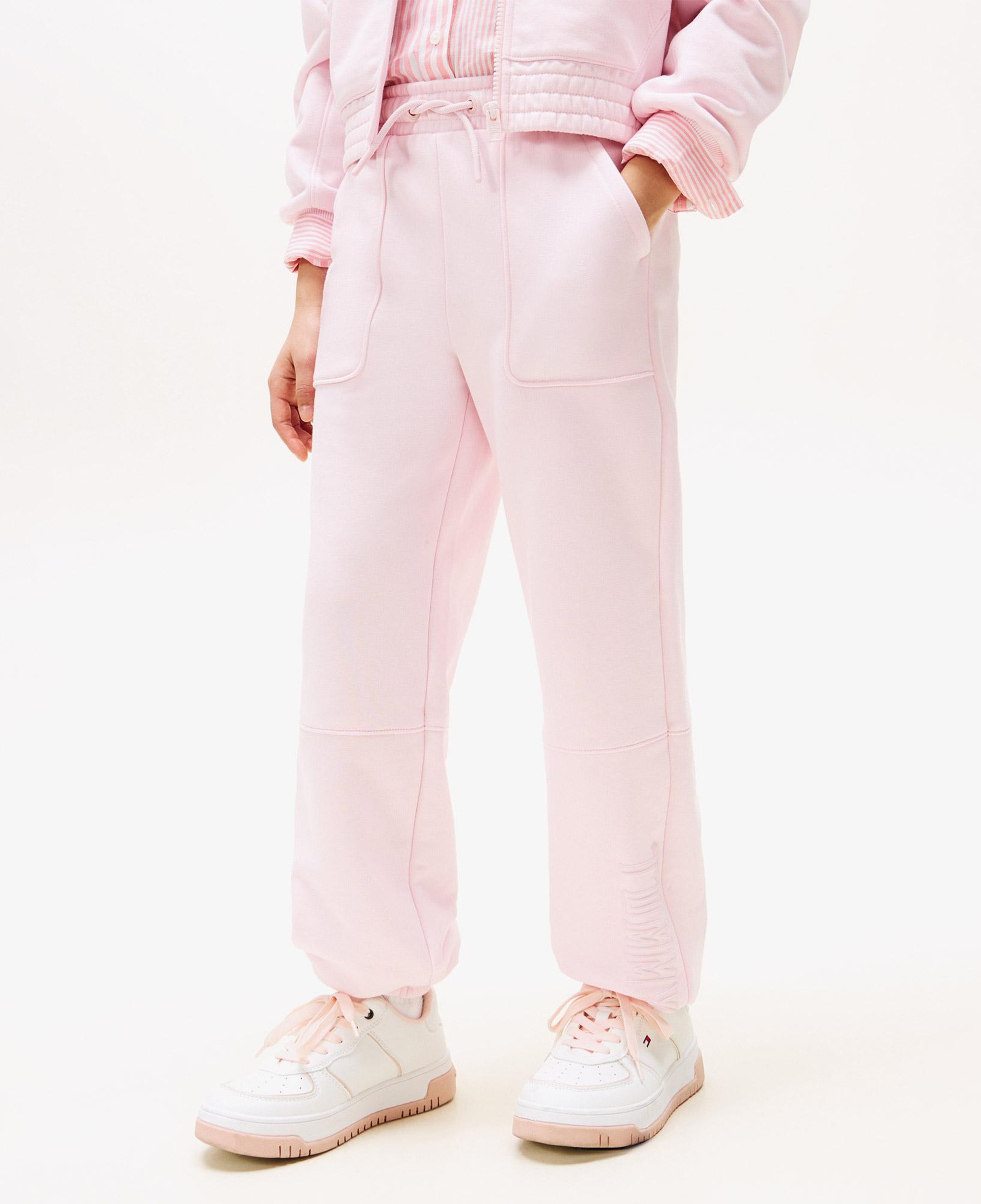 Tommy Hilfiger Puff Print Çocuk Pembe Eşofman Altı