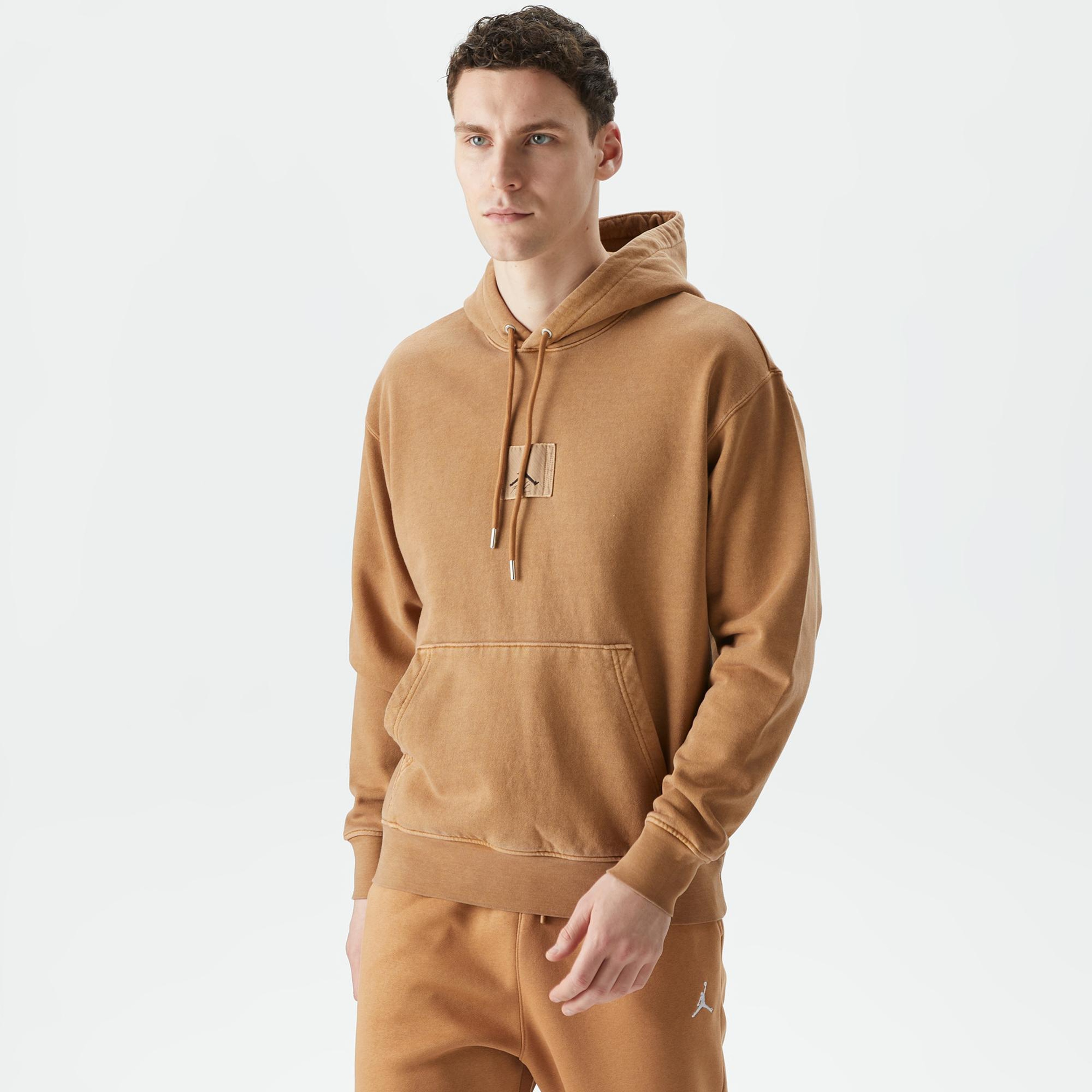 Jordan Essentials Wash Fleece Pullover Erkek Kahverengi Sweatshirt