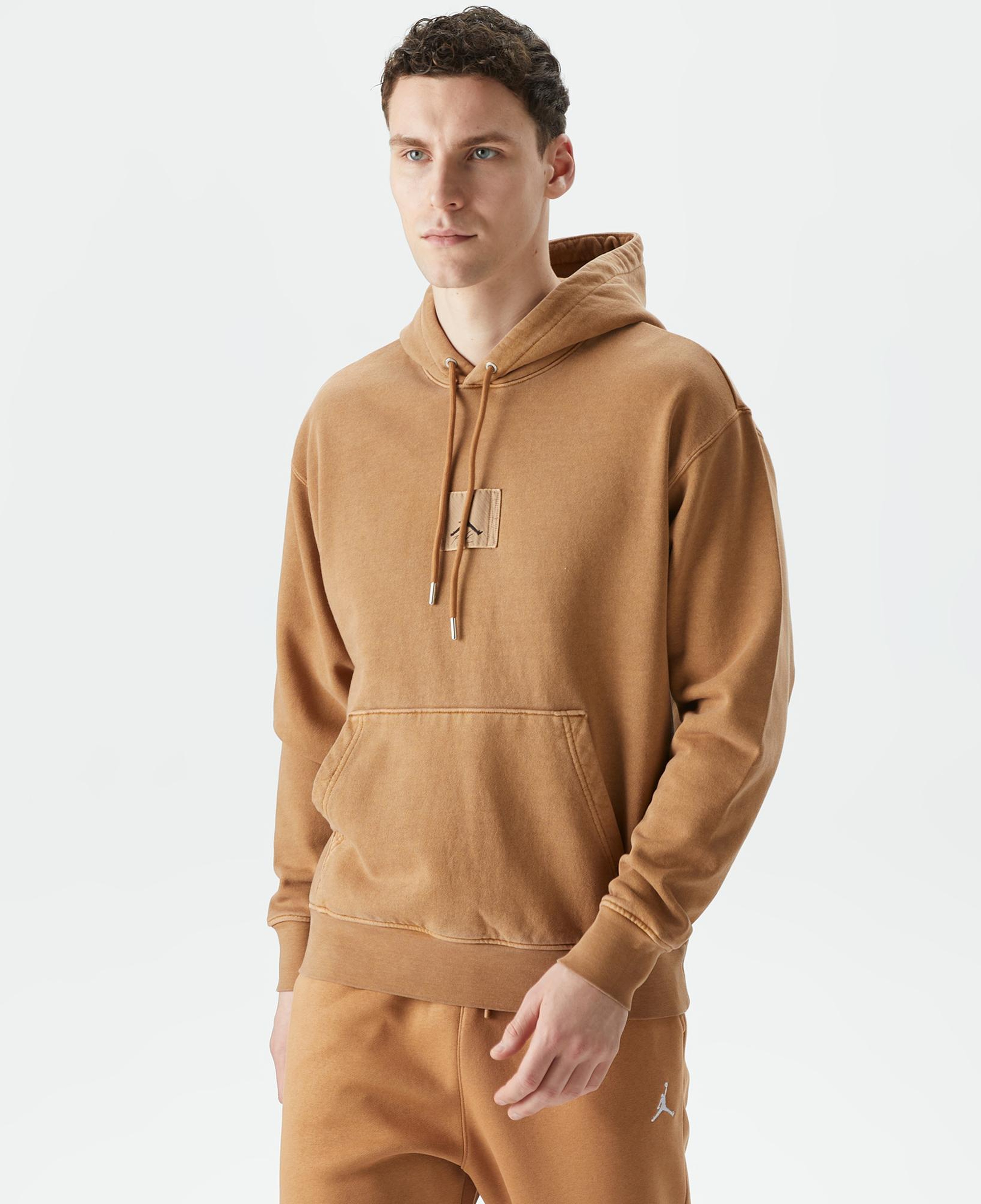 Jordan Essentials Wash Fleece Pullover Erkek Kahverengi Sweatshirt