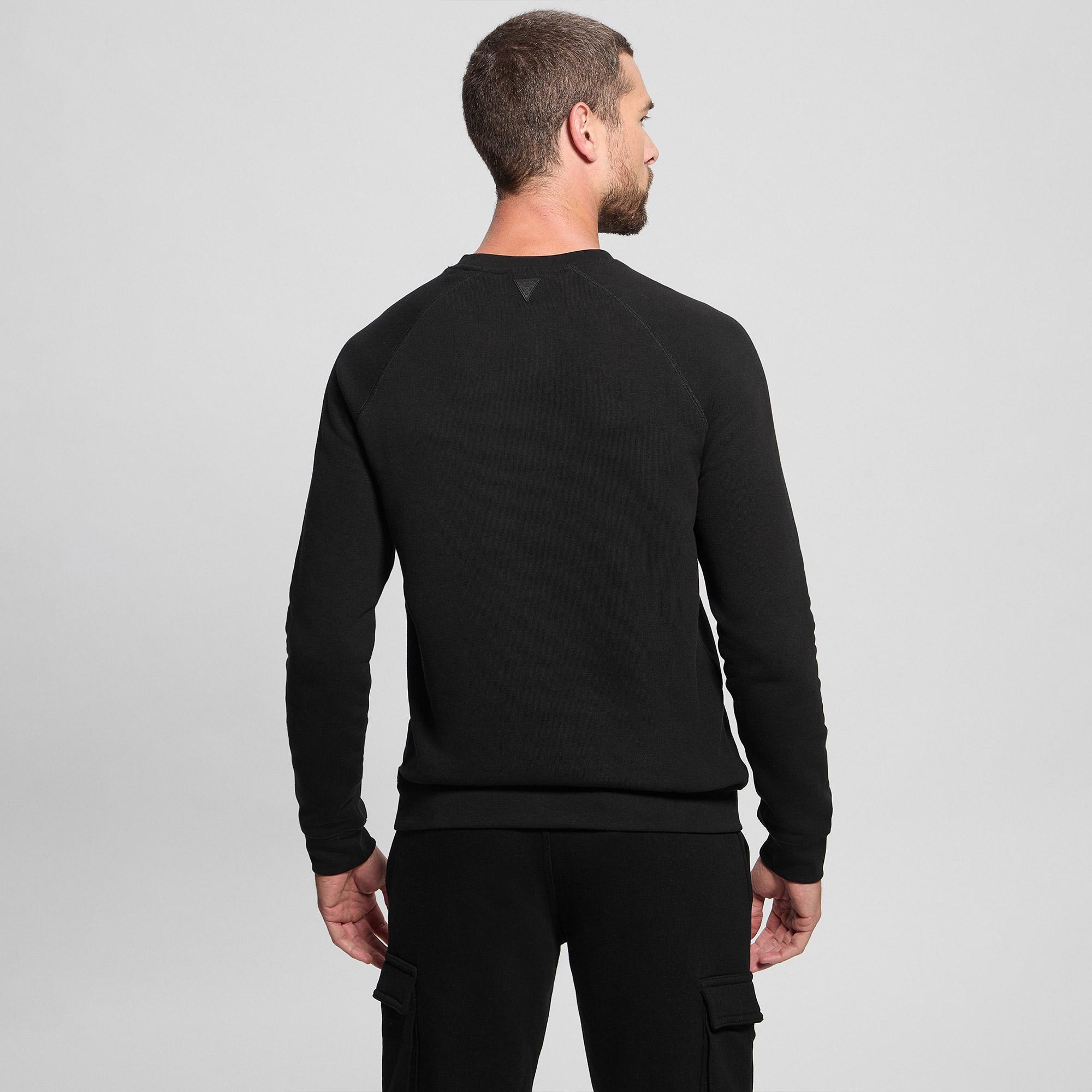 Guess New Aldwin Erkek Siyah Sweatshirt