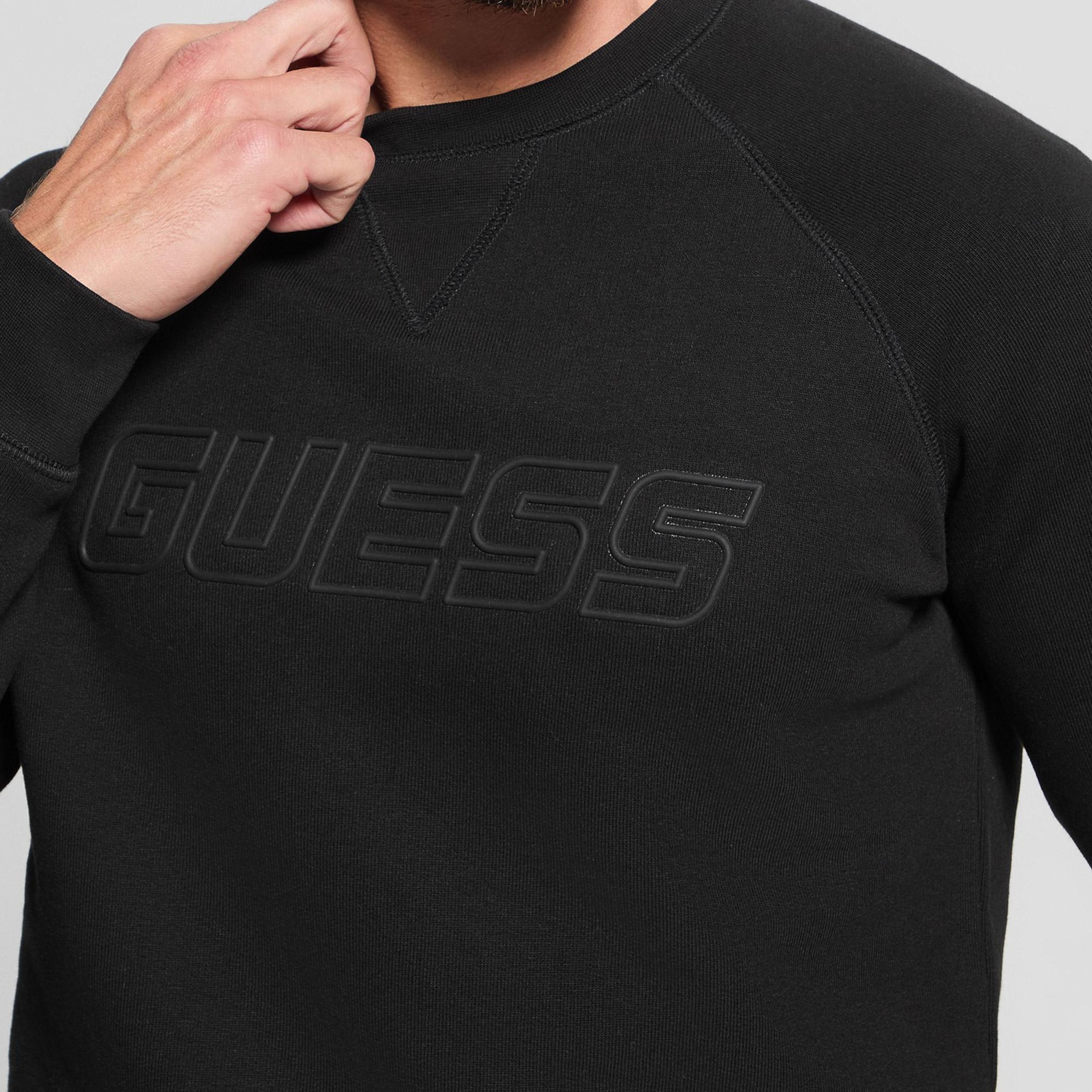 Guess New Aldwin Erkek Siyah Sweatshirt