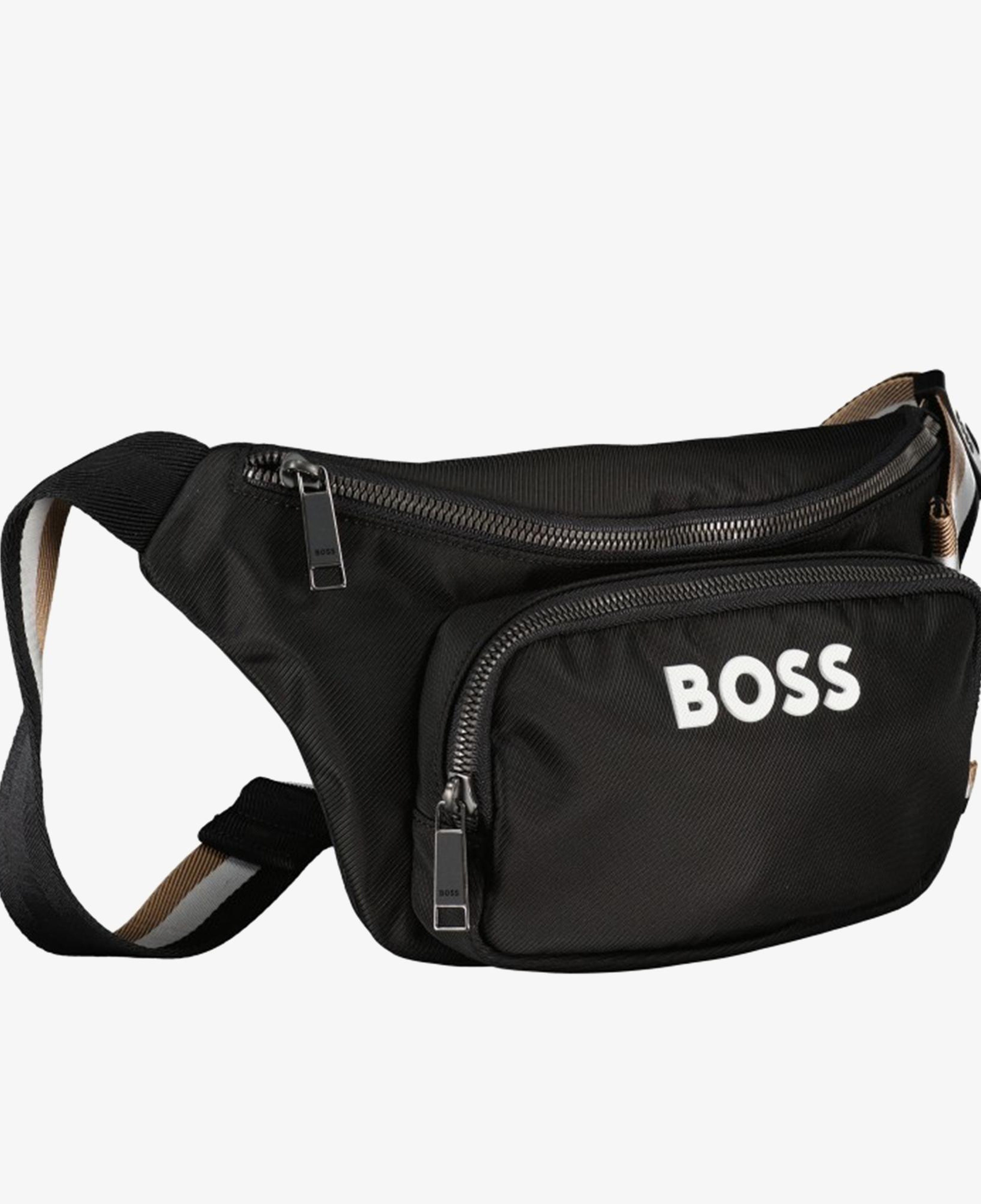 Boss Stuctured Erkek Siyah Bel Çantası