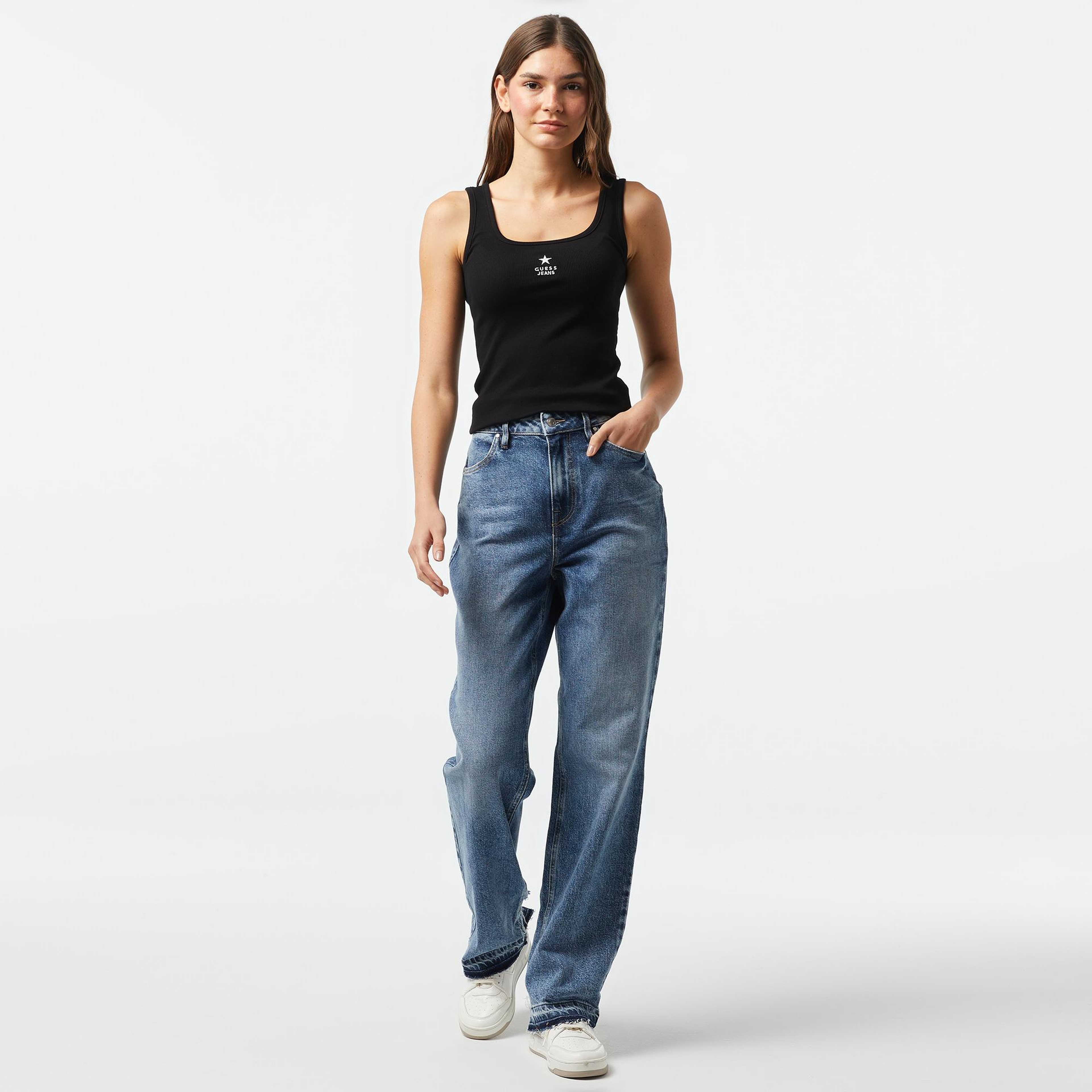 Guess Tank Slim Kadın Siyah T-Shirt