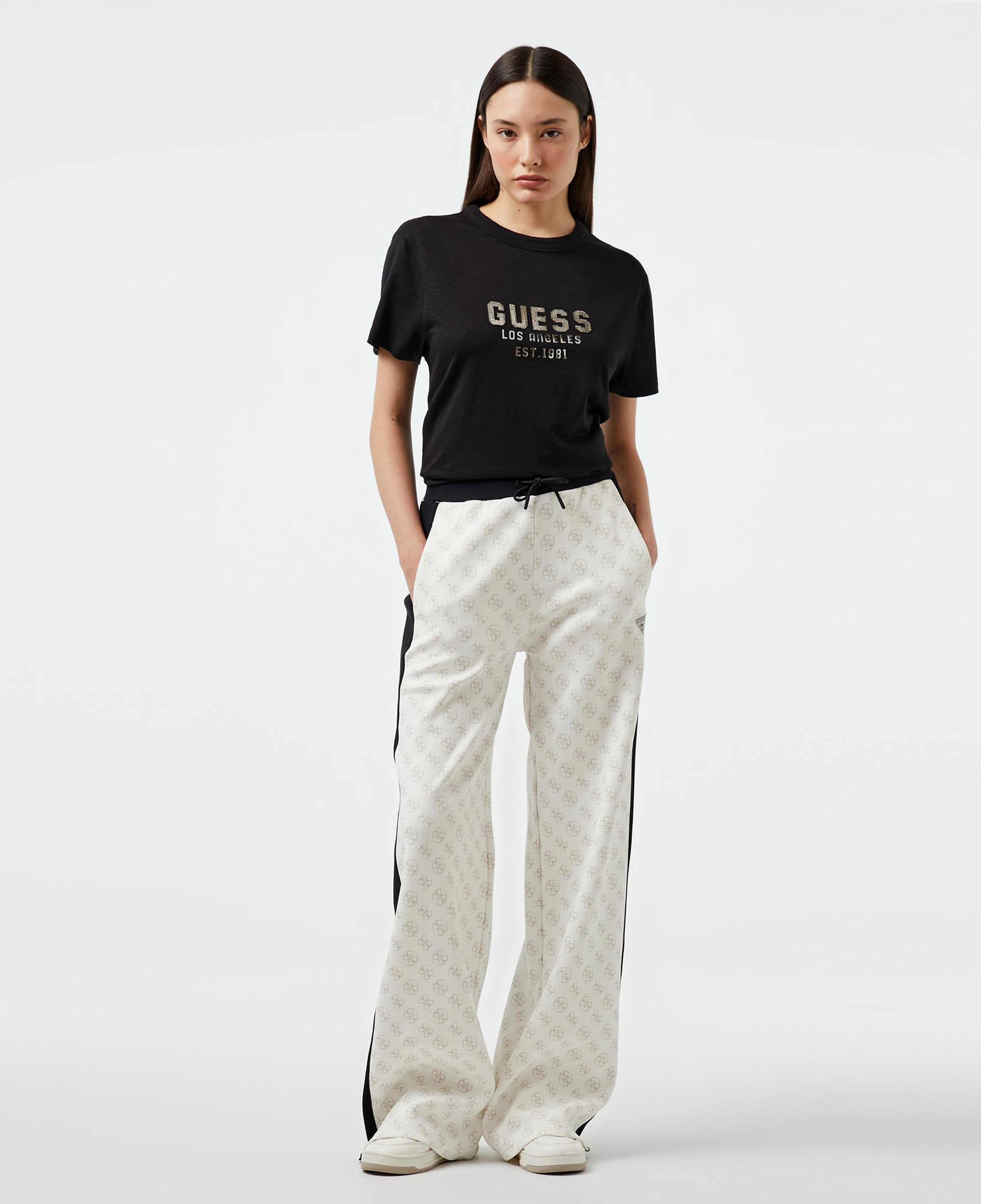 Guess Pyramide Studs Kadın Siyah T-Shirt