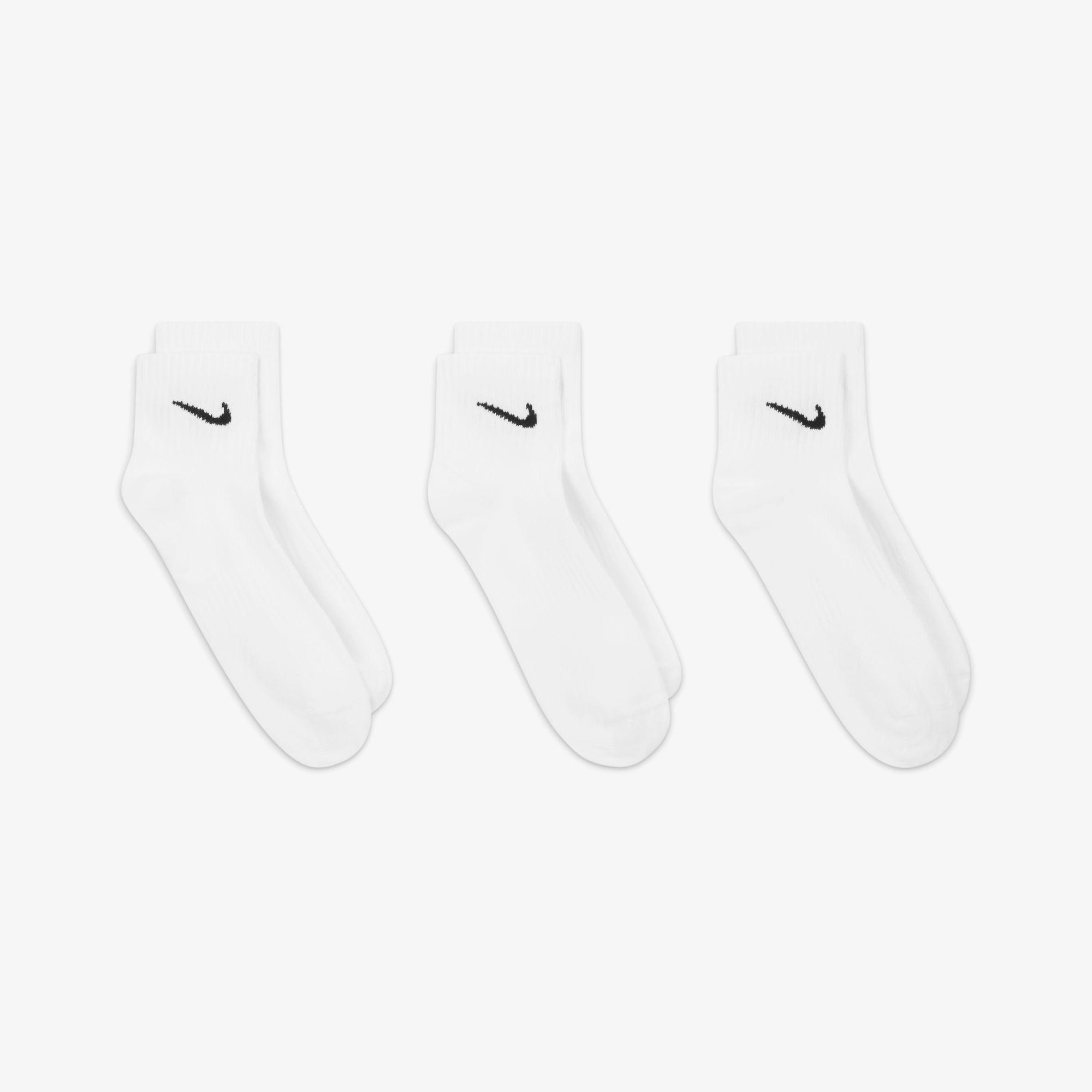 Nike Everyday Lightweight 3'lü Unisex Beyaz Çorap