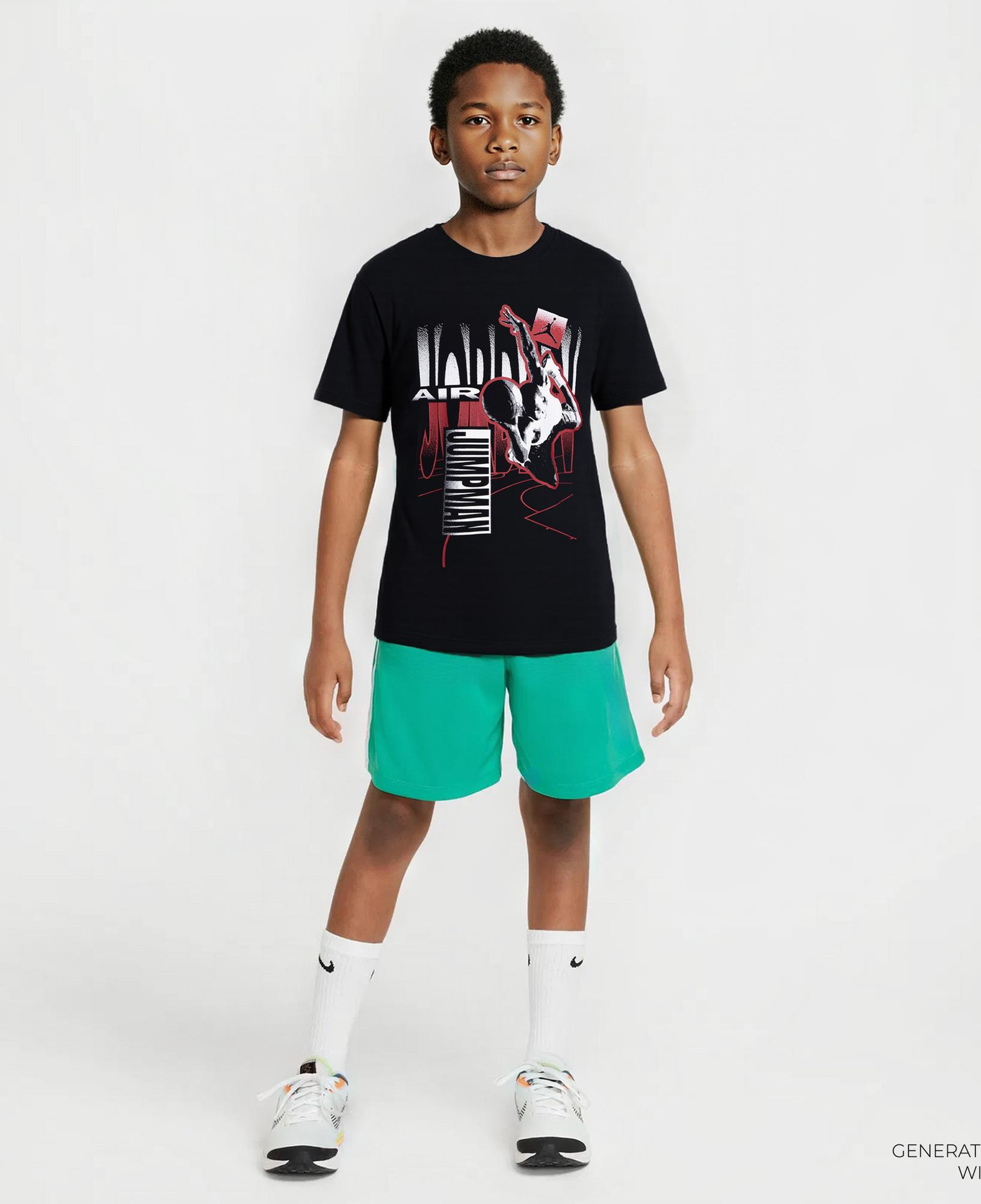 Jordan Air Jordan Court Fade Çocuk Siyah Günlük T-Shirt