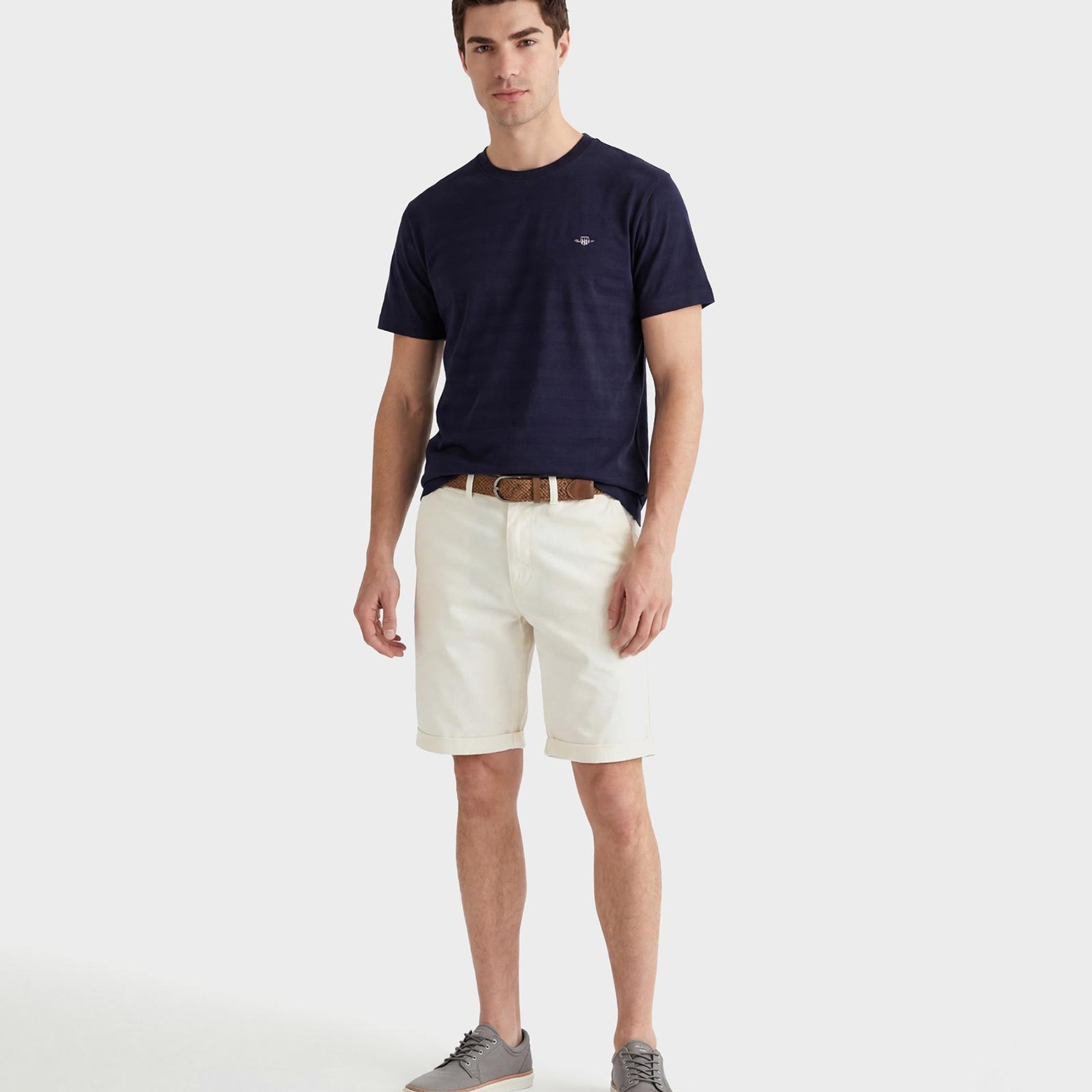 GANT Erkek Lacivert Bisiklet Yaka Regular Fit T-Shirt