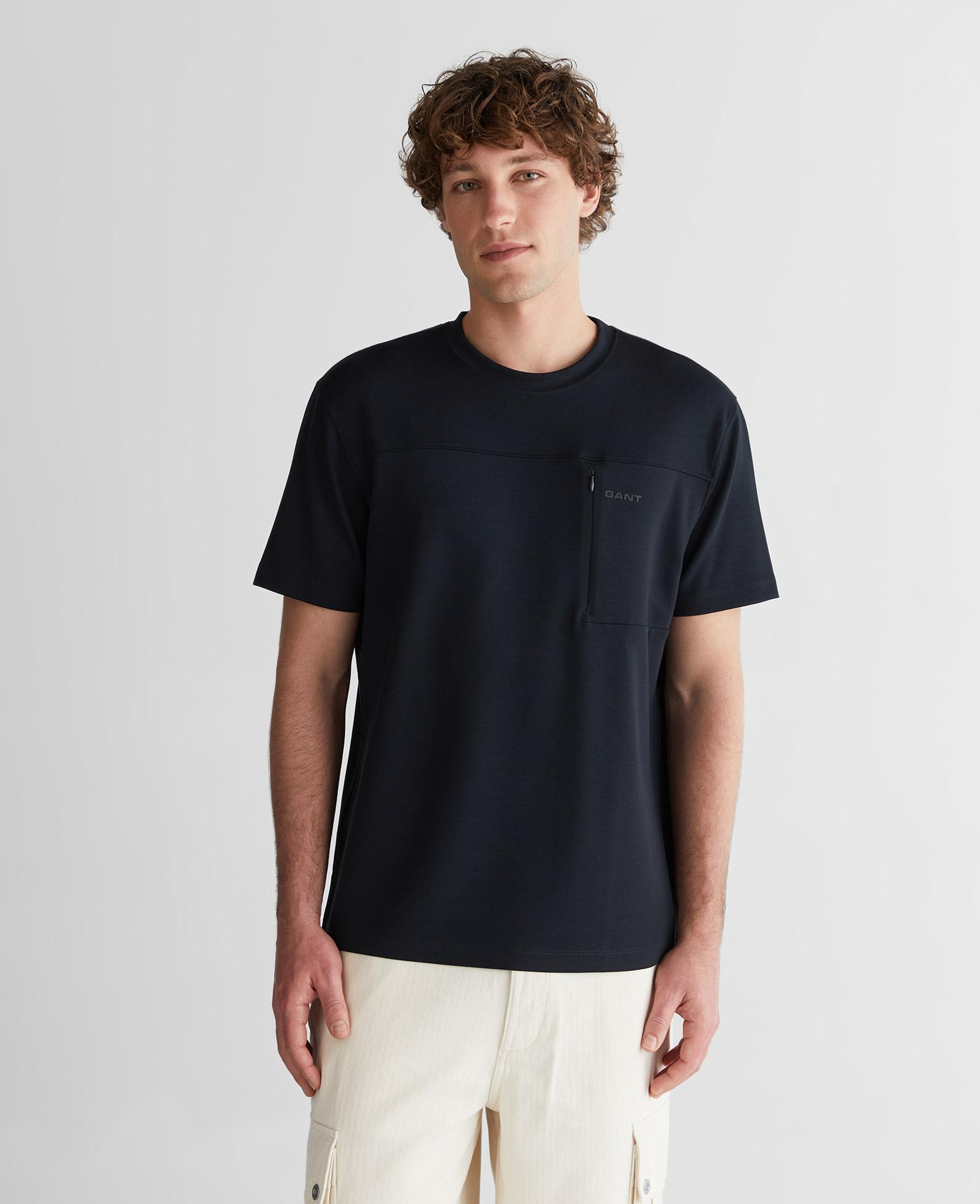 GANT Erkek Siyah Baskılı Kısa Kollu T-Shirt