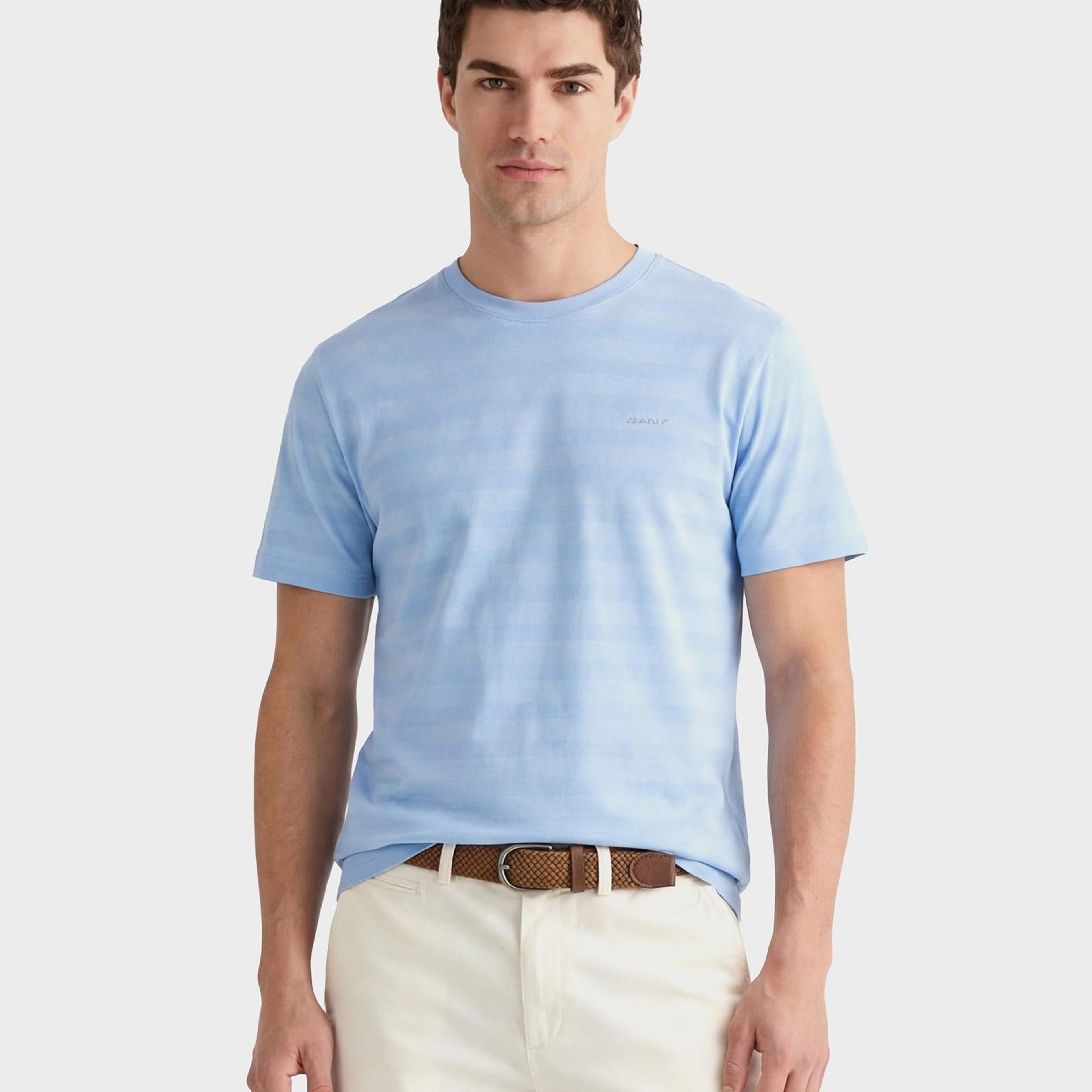 GANT Erkek Mavi Bisiklet Yaka Regular Fit T-Shirt