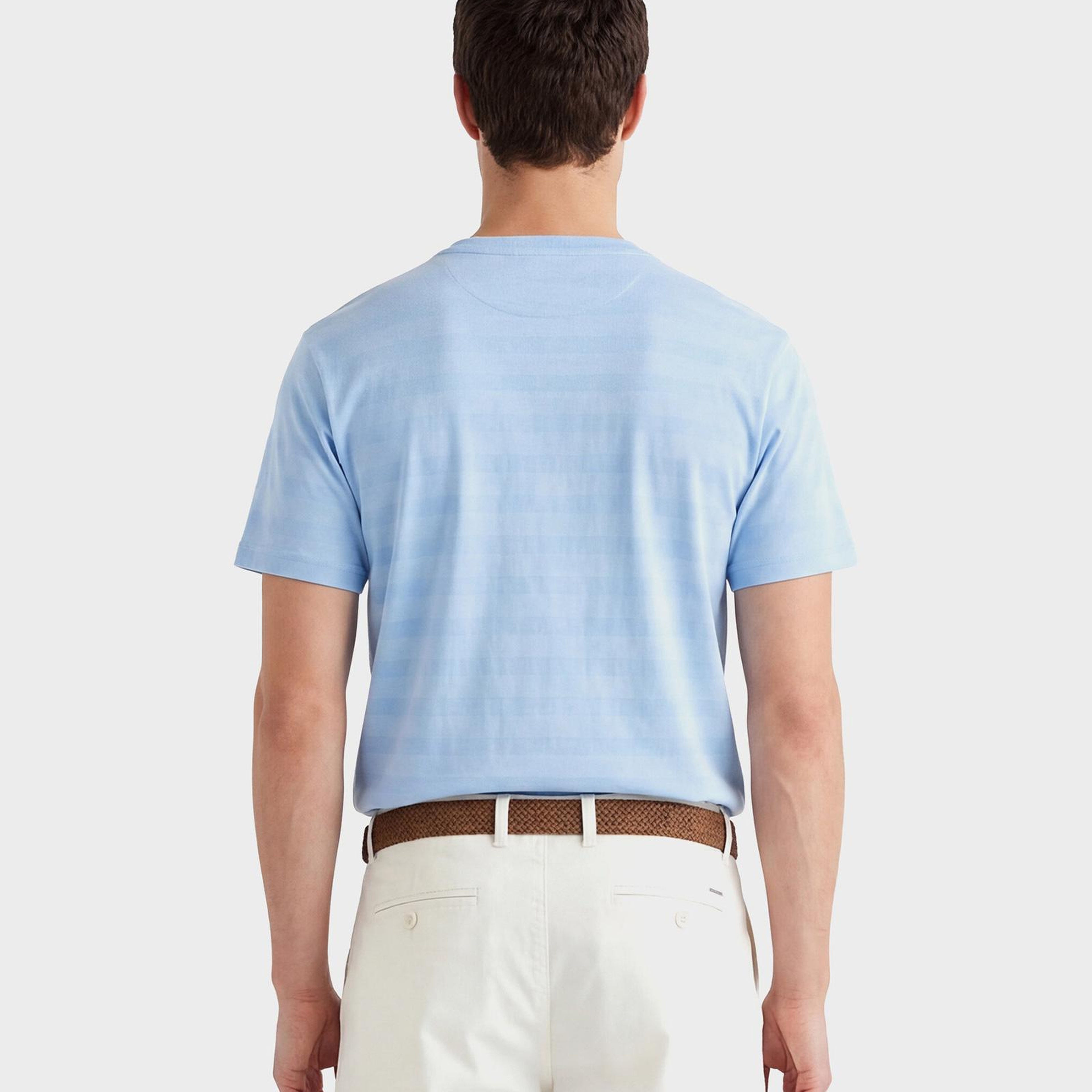 GANT Erkek Mavi Bisiklet Yaka Regular Fit T-Shirt