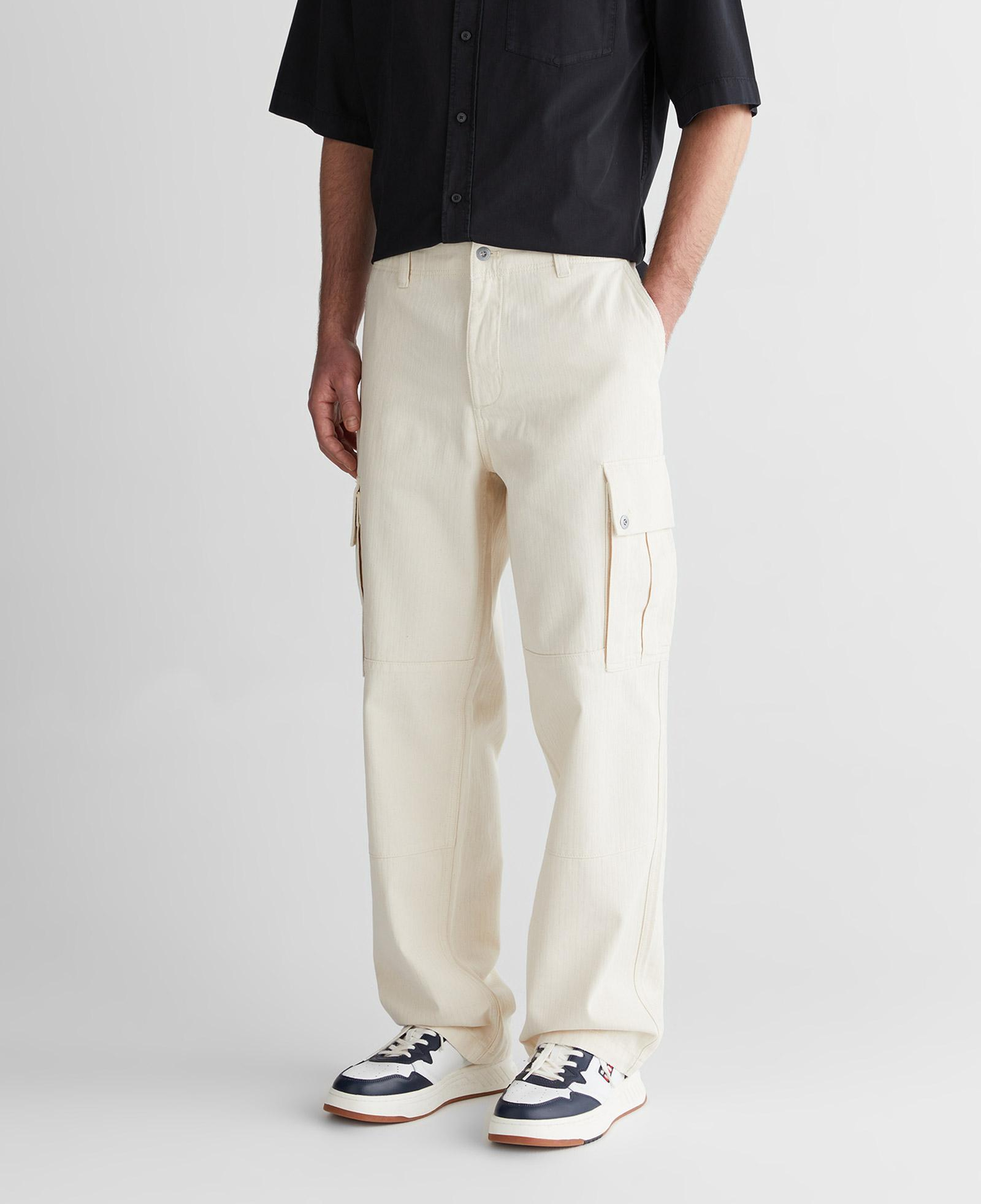 GANT Erkek Krem Relaxed Fit Kargo Pantolon