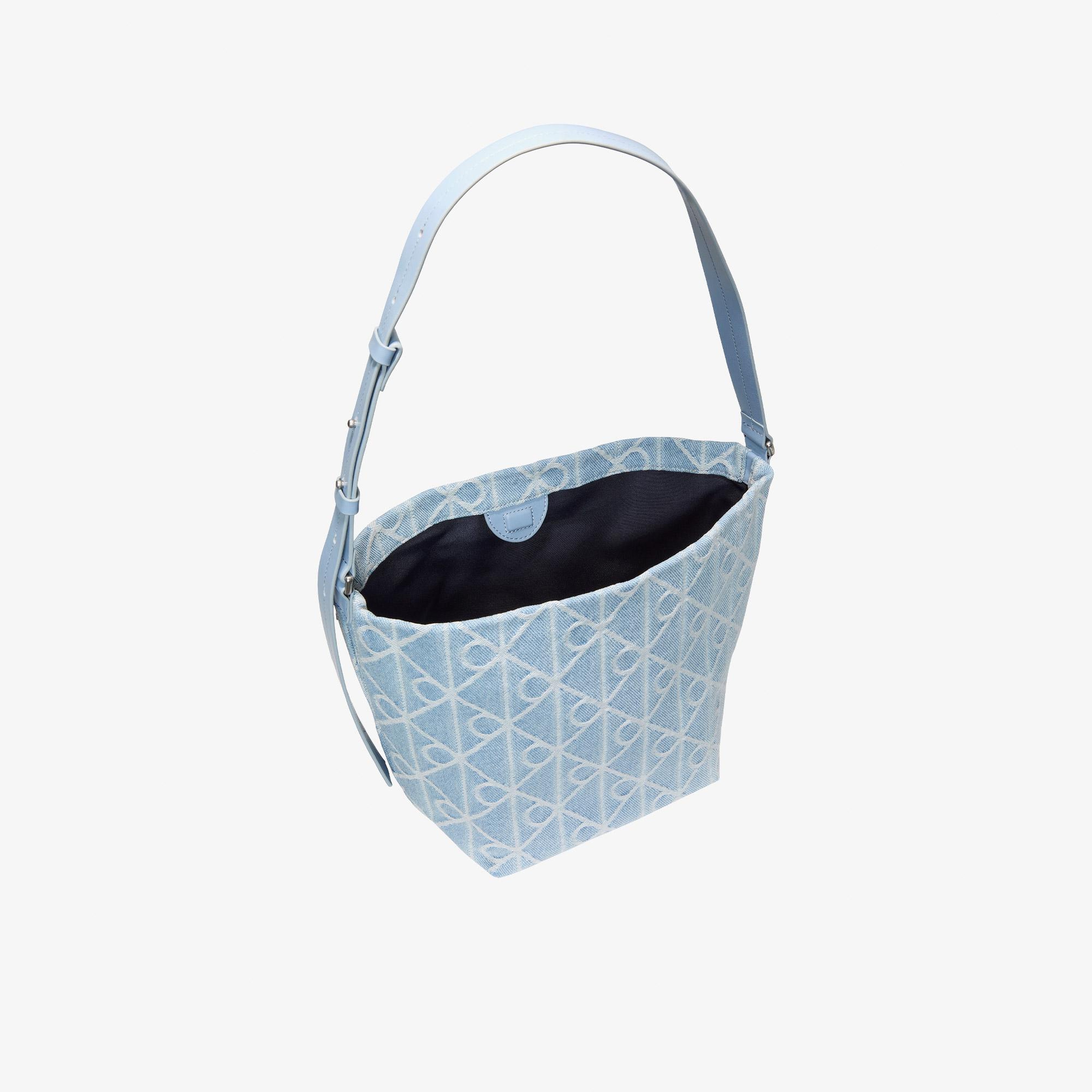 Calvin Klein Emblem Denim Bucket Kadın Mavi El Çantası