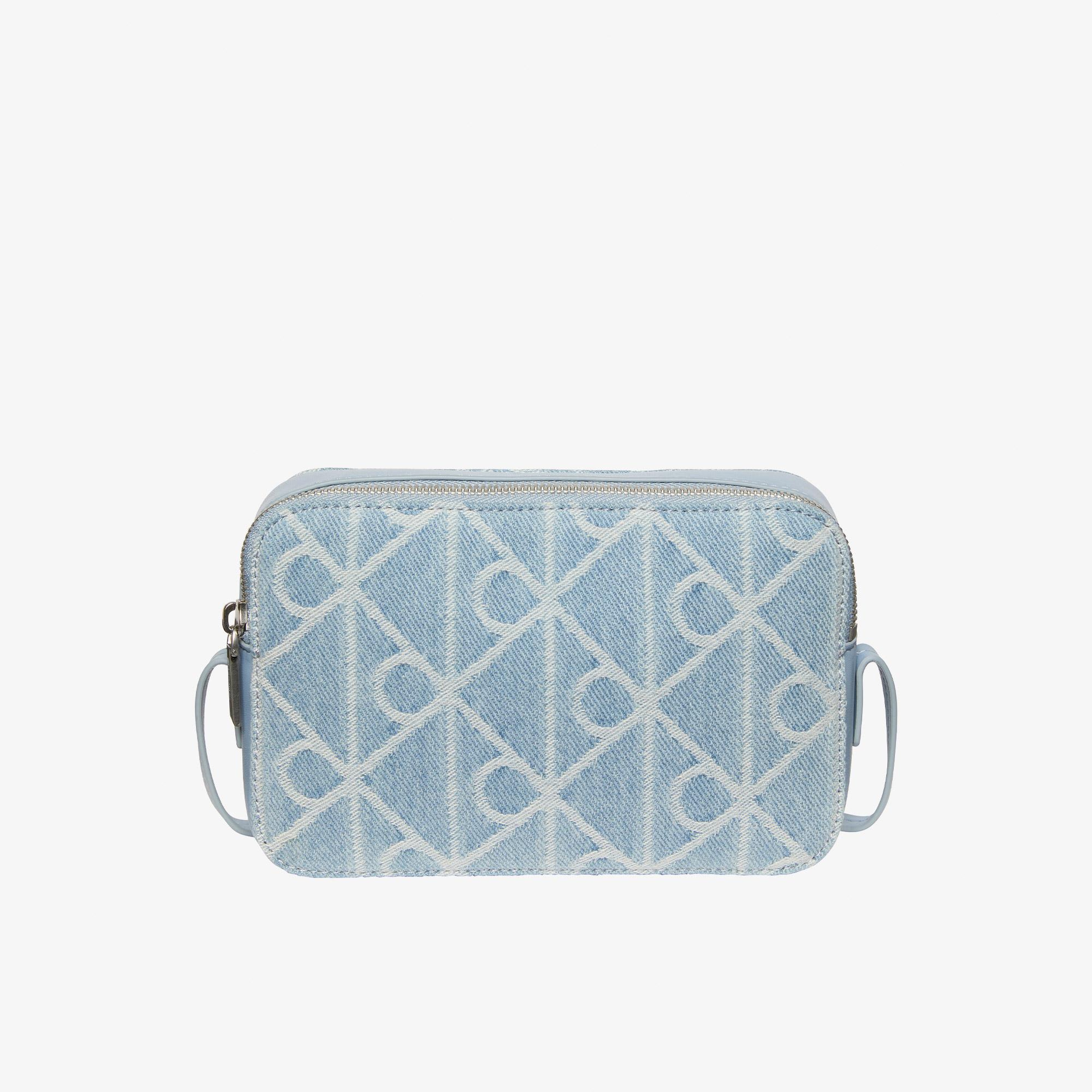 Calvin Klein Emblem Denim Camera Kadın Mavi Çapraz Çanta