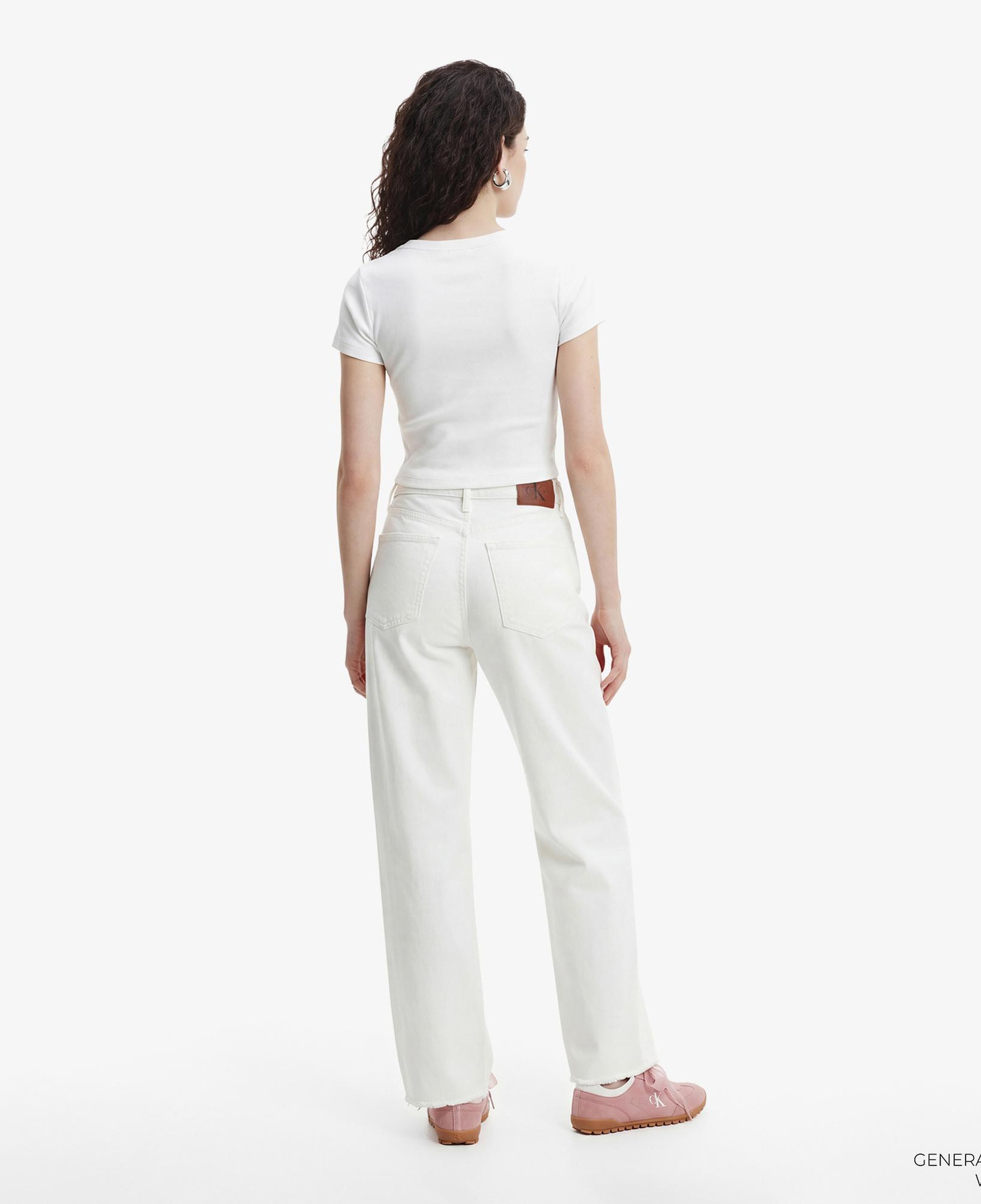 Calvin Klein Woven Label 2X2 Baby Rib Baby Kadın Beyaz T-Shirt