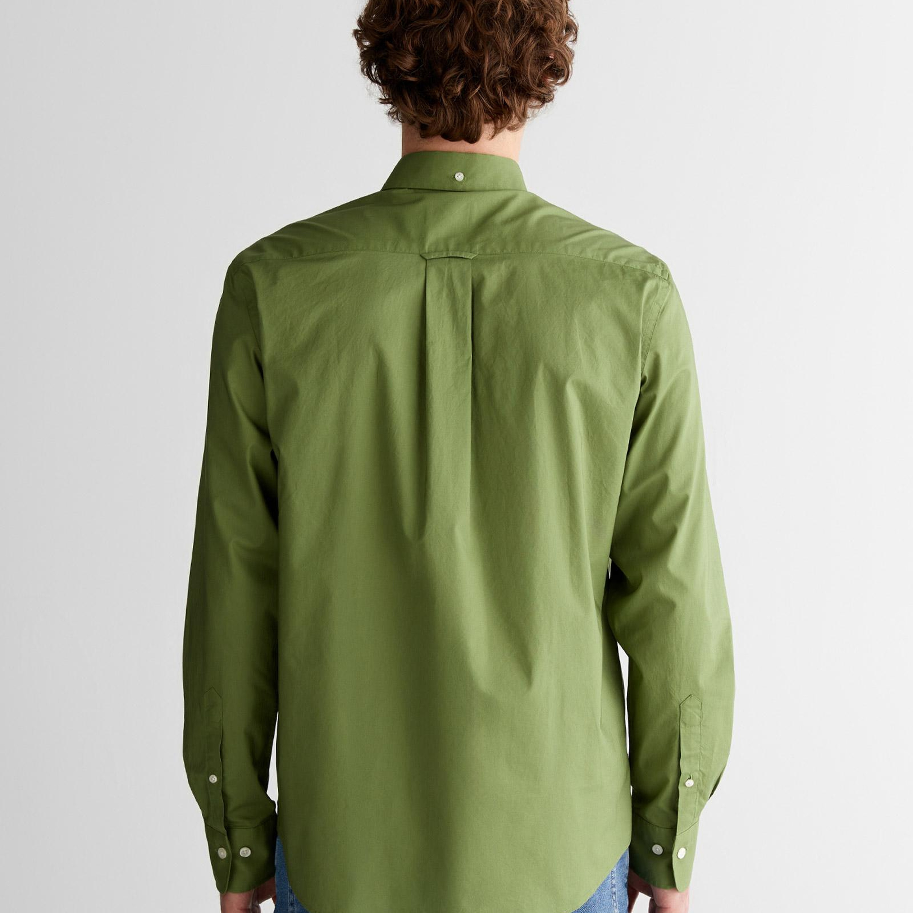 GANT Erkek Yeşil Regular Fit Logolu Gömlek