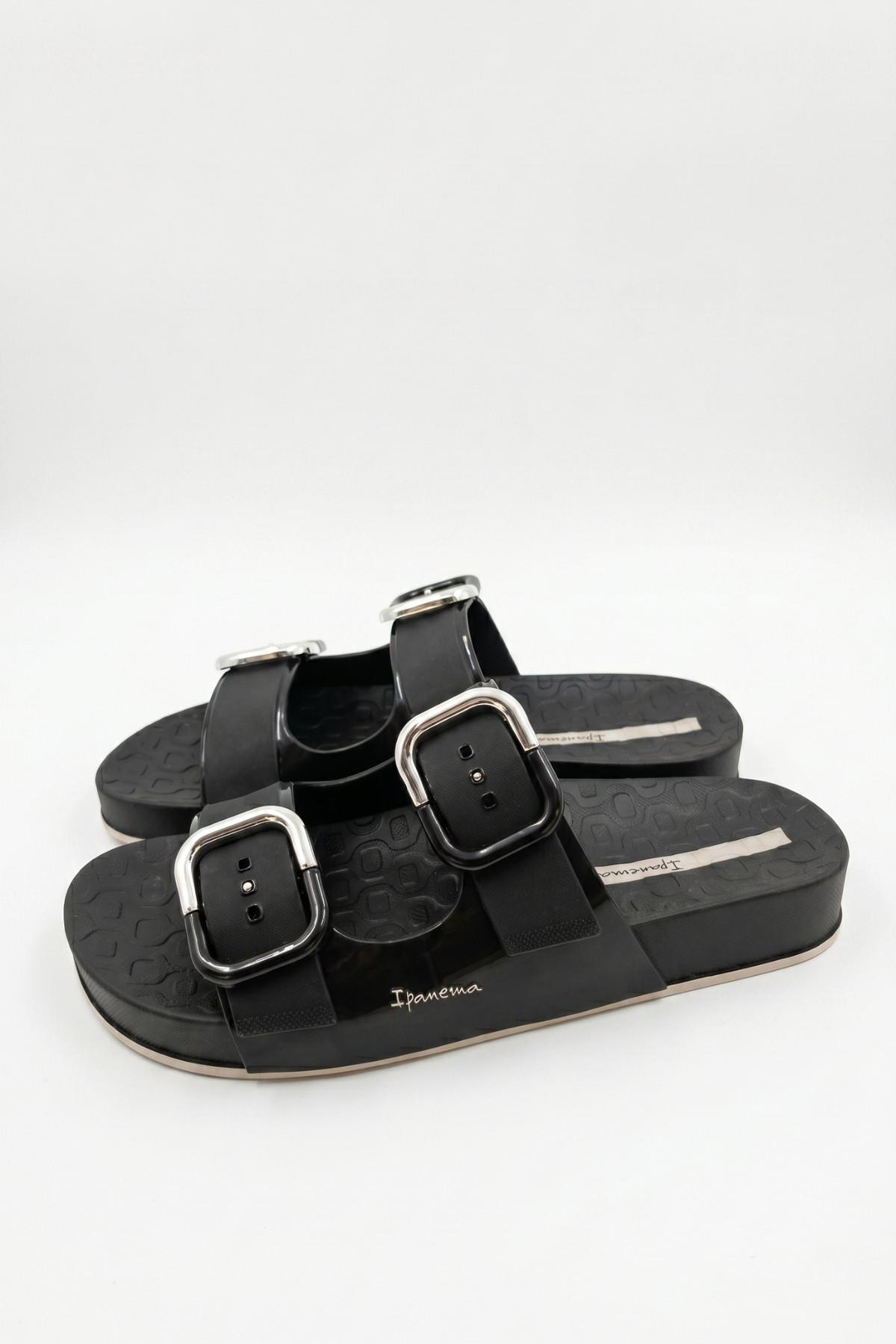 Shore Slide Kadın Çift Bantlı Terlik Siyah 35/42