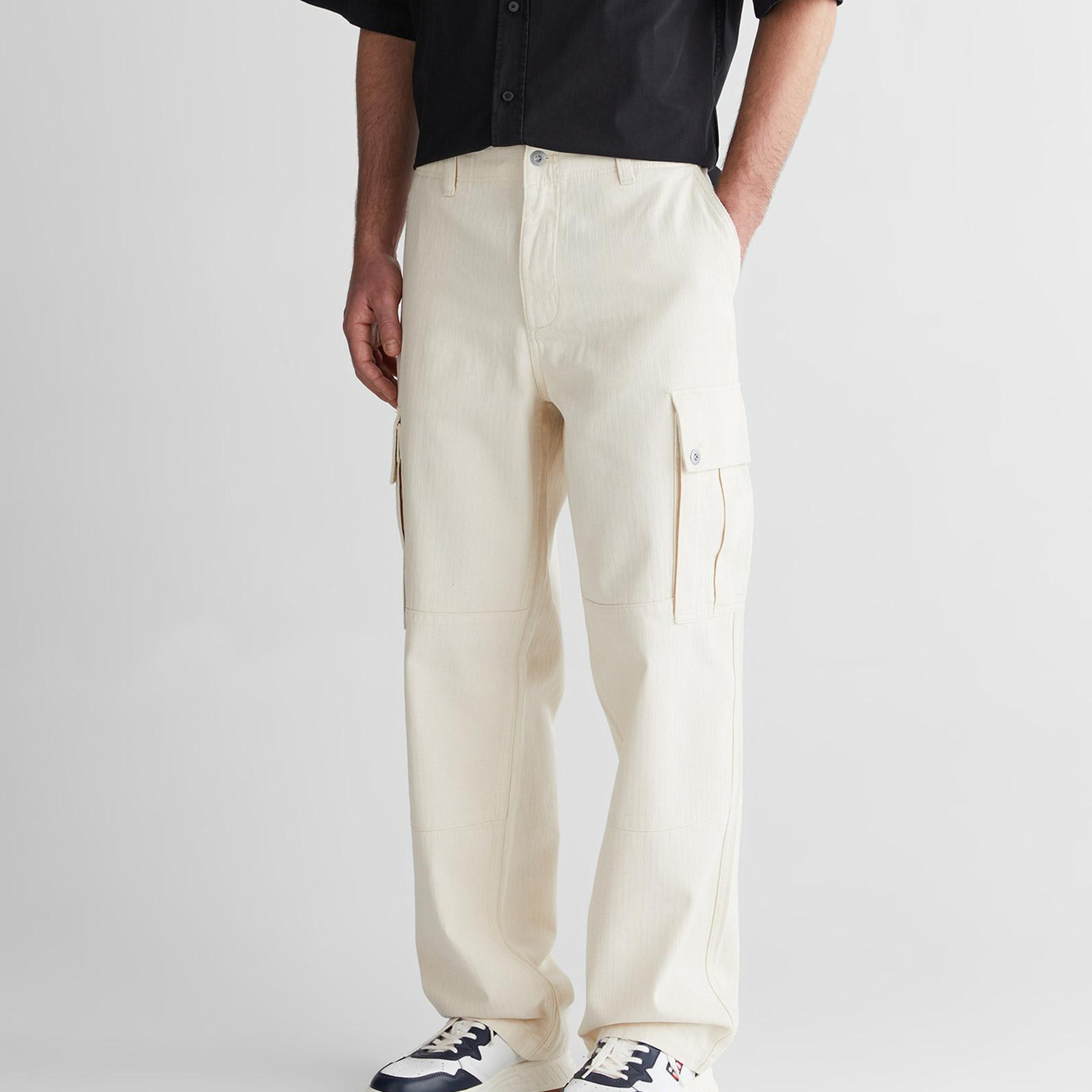 GANT Erkek Krem Relaxed Fit Kargo Pantolon