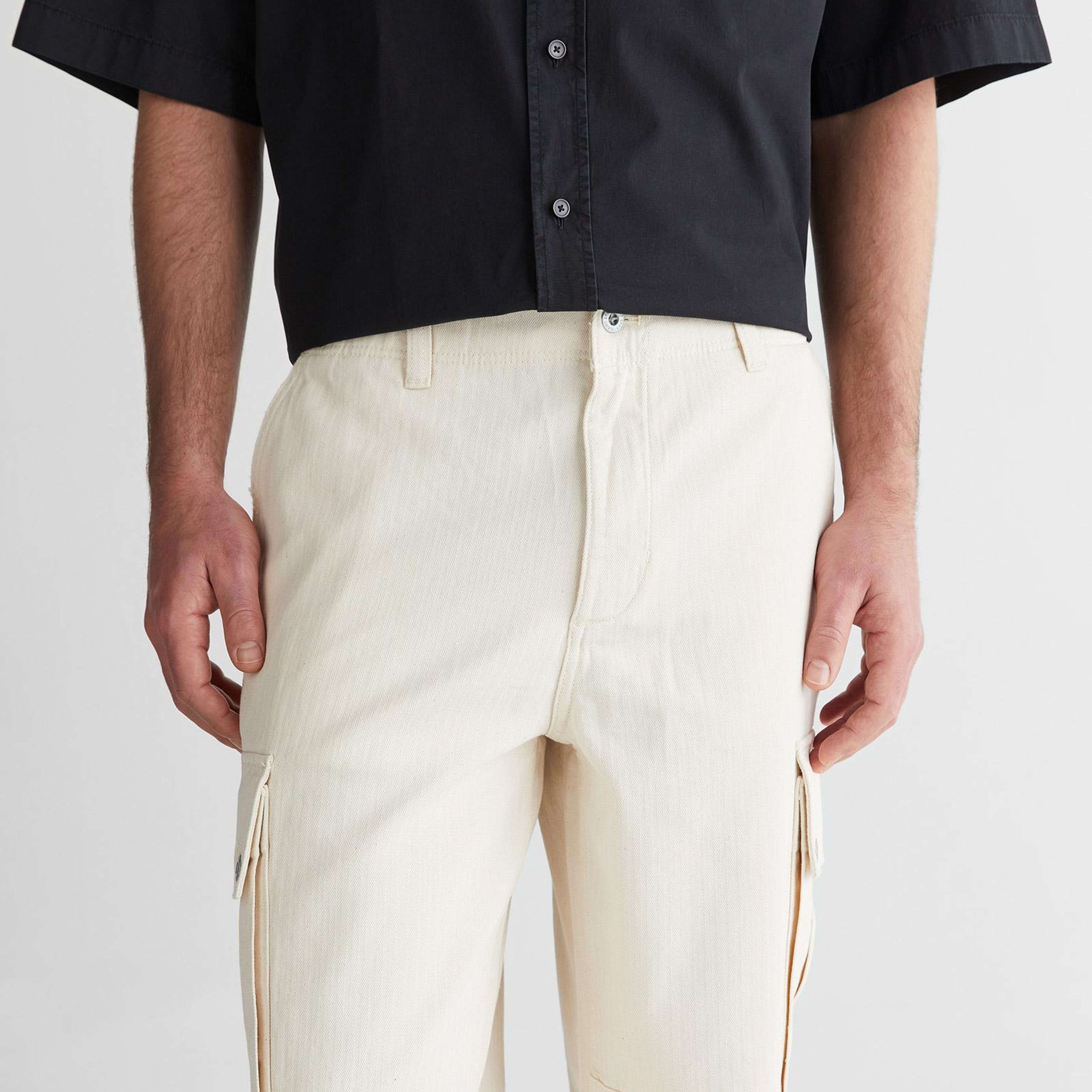 GANT Erkek Krem Relaxed Fit Kargo Pantolon