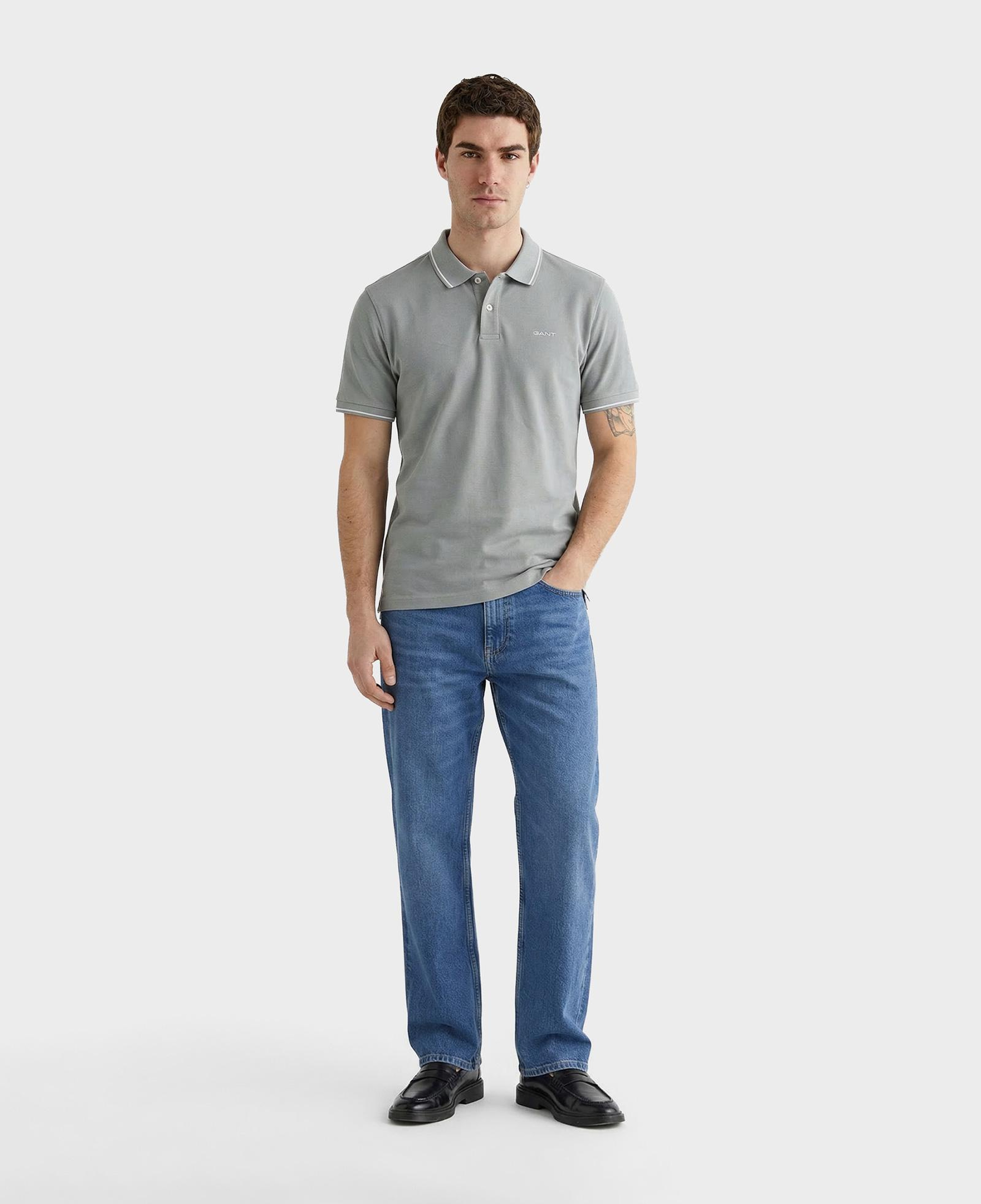 GANT Erkek Yeşil Regular Fit Polo Yaka T-Shirt