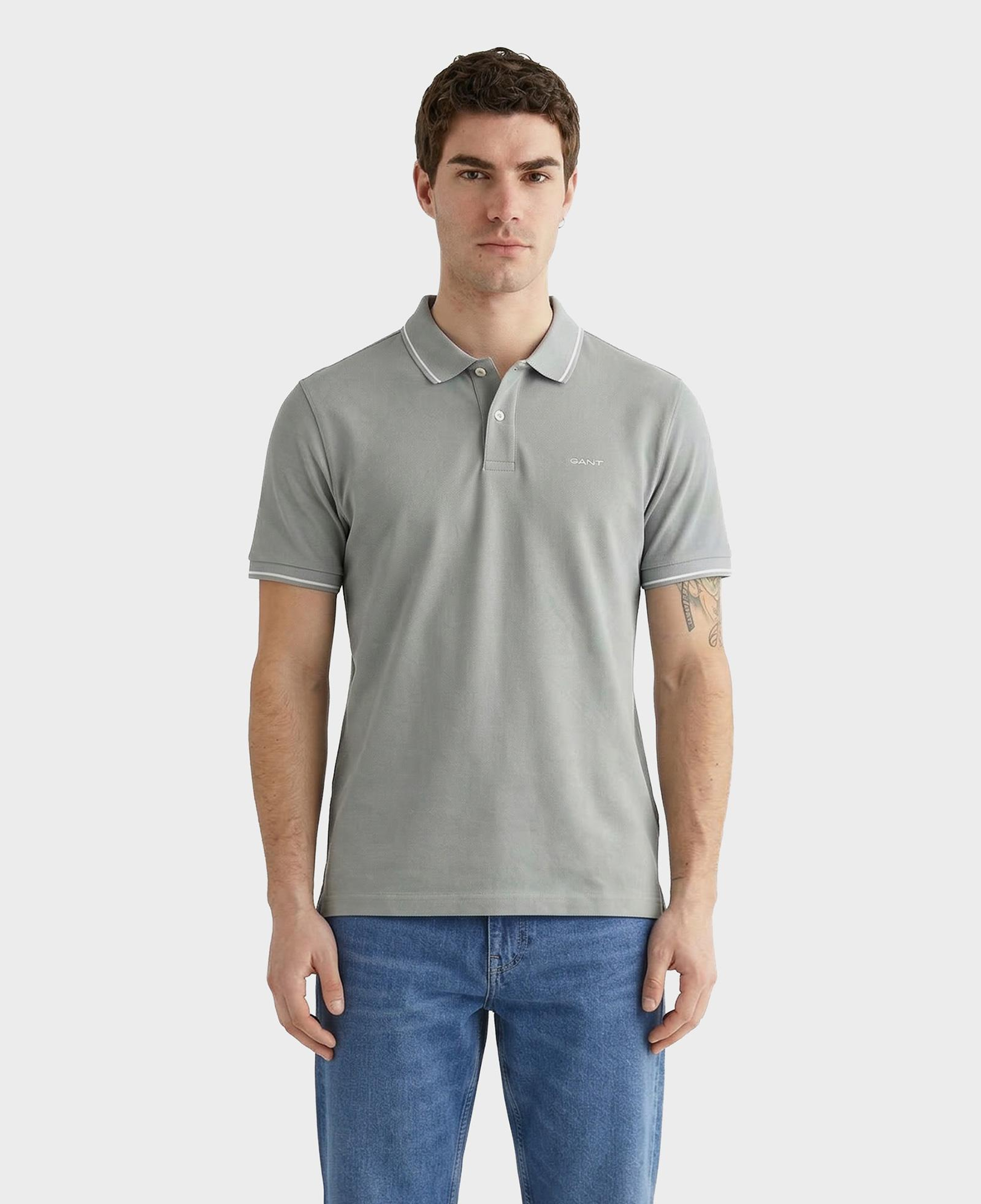 GANT Erkek Yeşil Regular Fit Polo Yaka T-Shirt