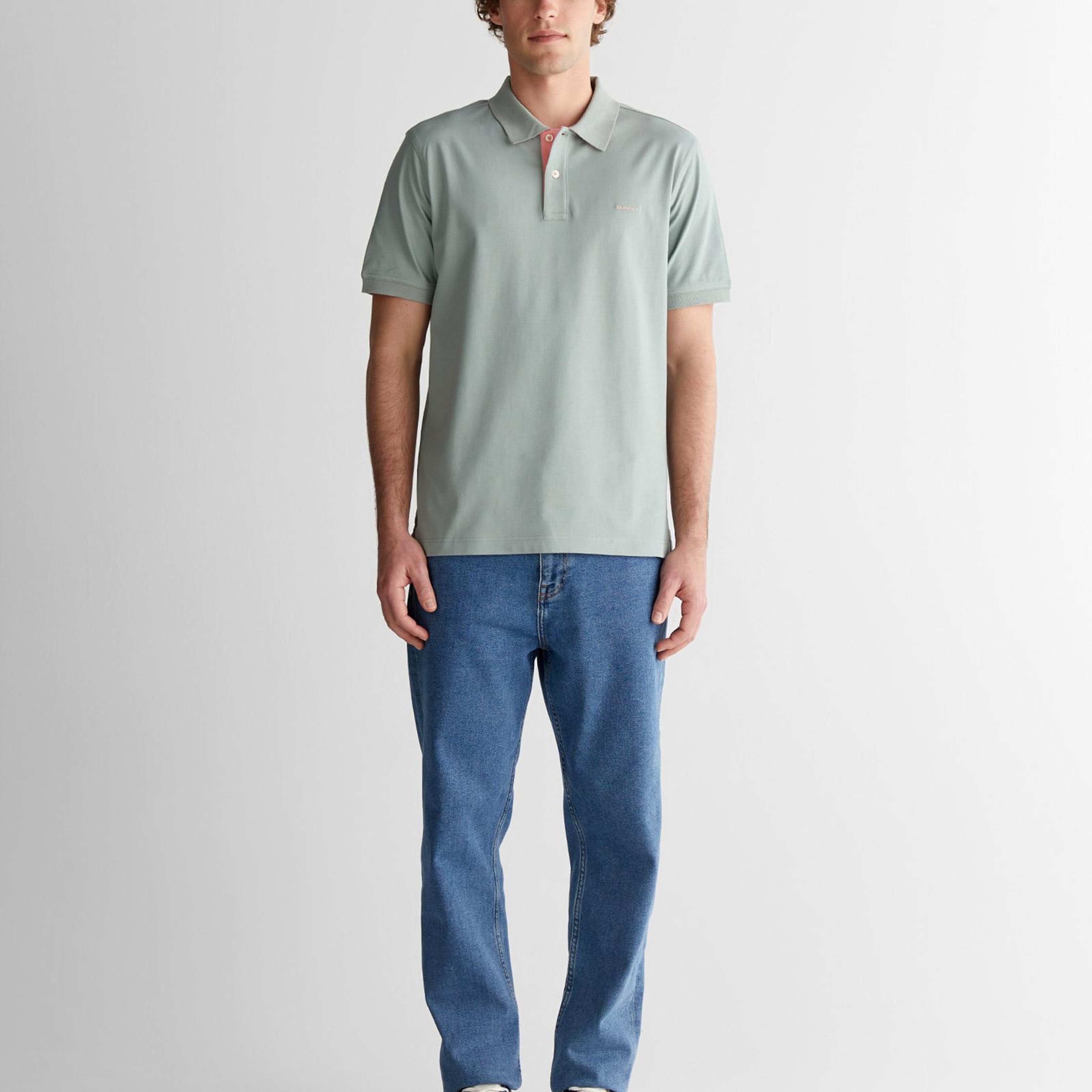 GANT Erkek Yeşil Regular Fit Polo Yaka T-Shirt