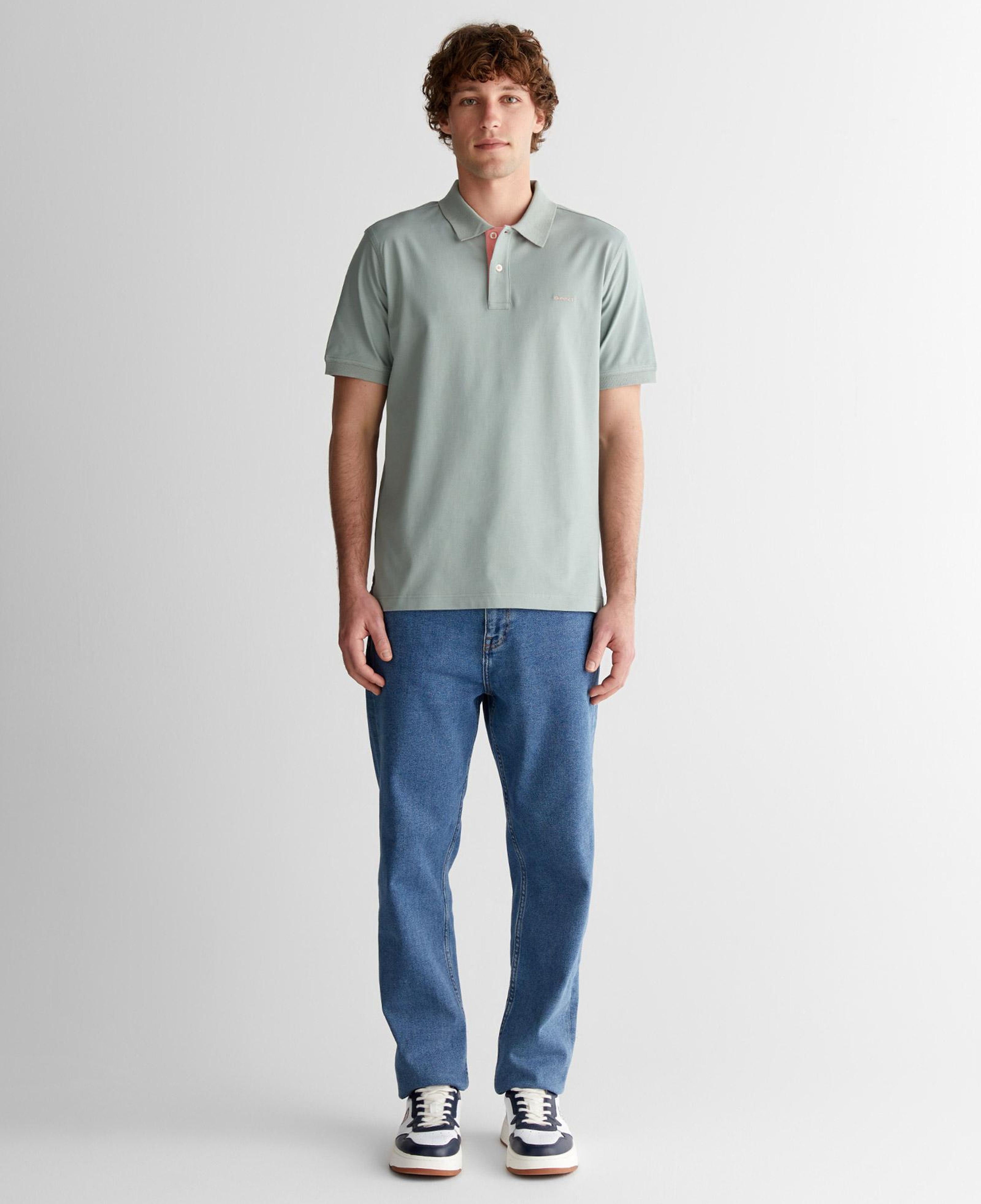 GANT Erkek Yeşil Regular Fit Polo Yaka T-Shirt