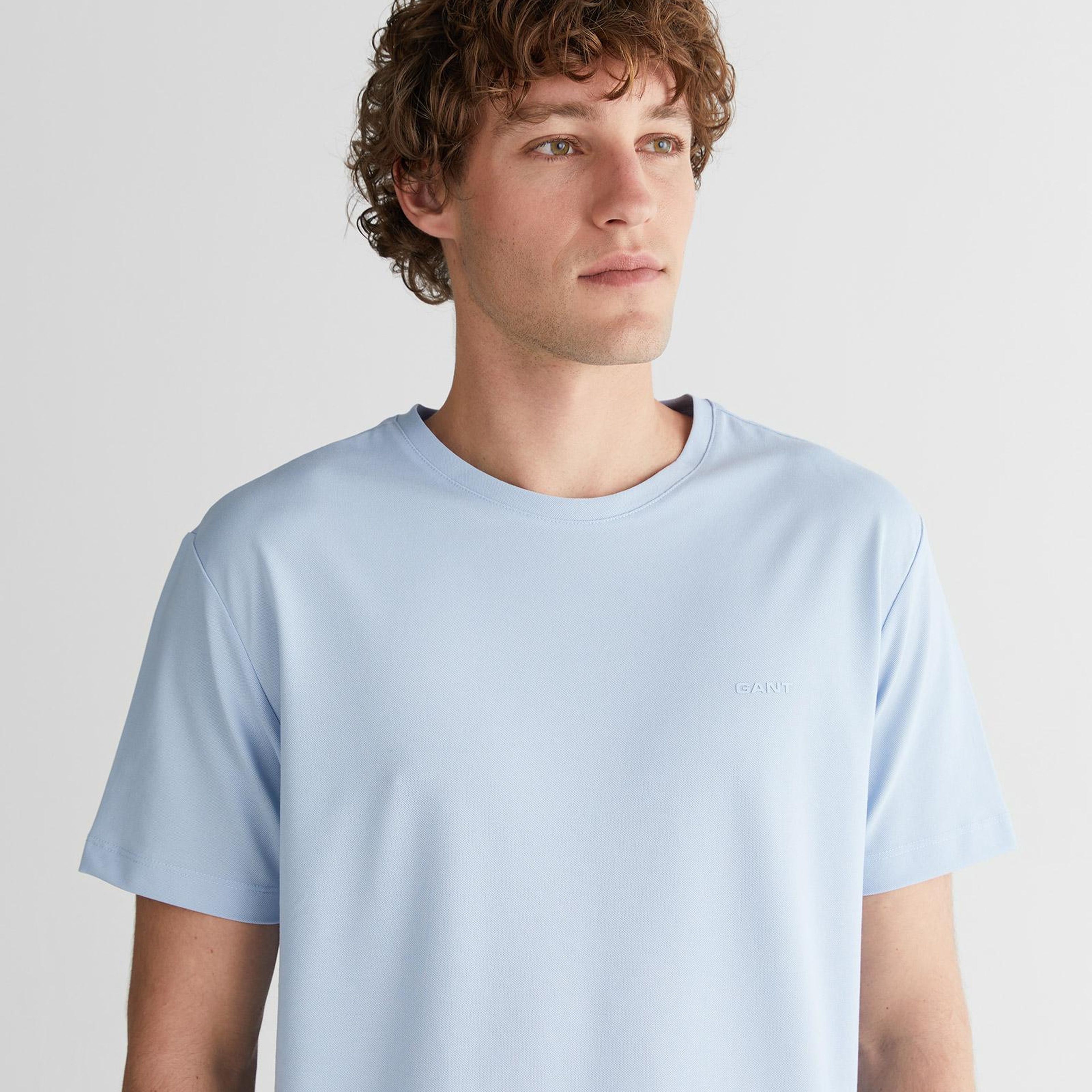 GANT Erkek Mavi Baskılı Kısa Kollu T-Shirt