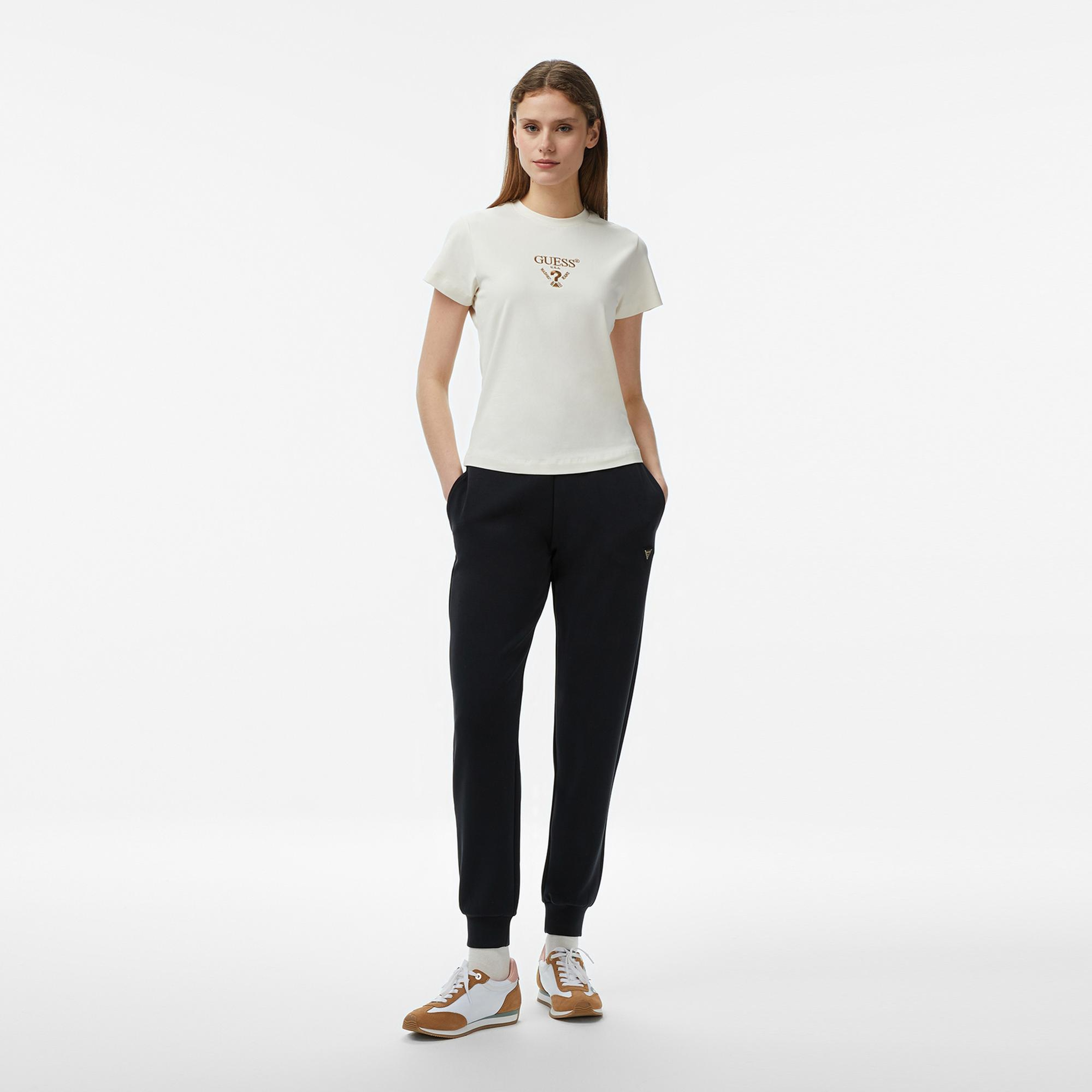 Guess Colette Aktif Slim Fit Kadın Beyaz T-Shirt