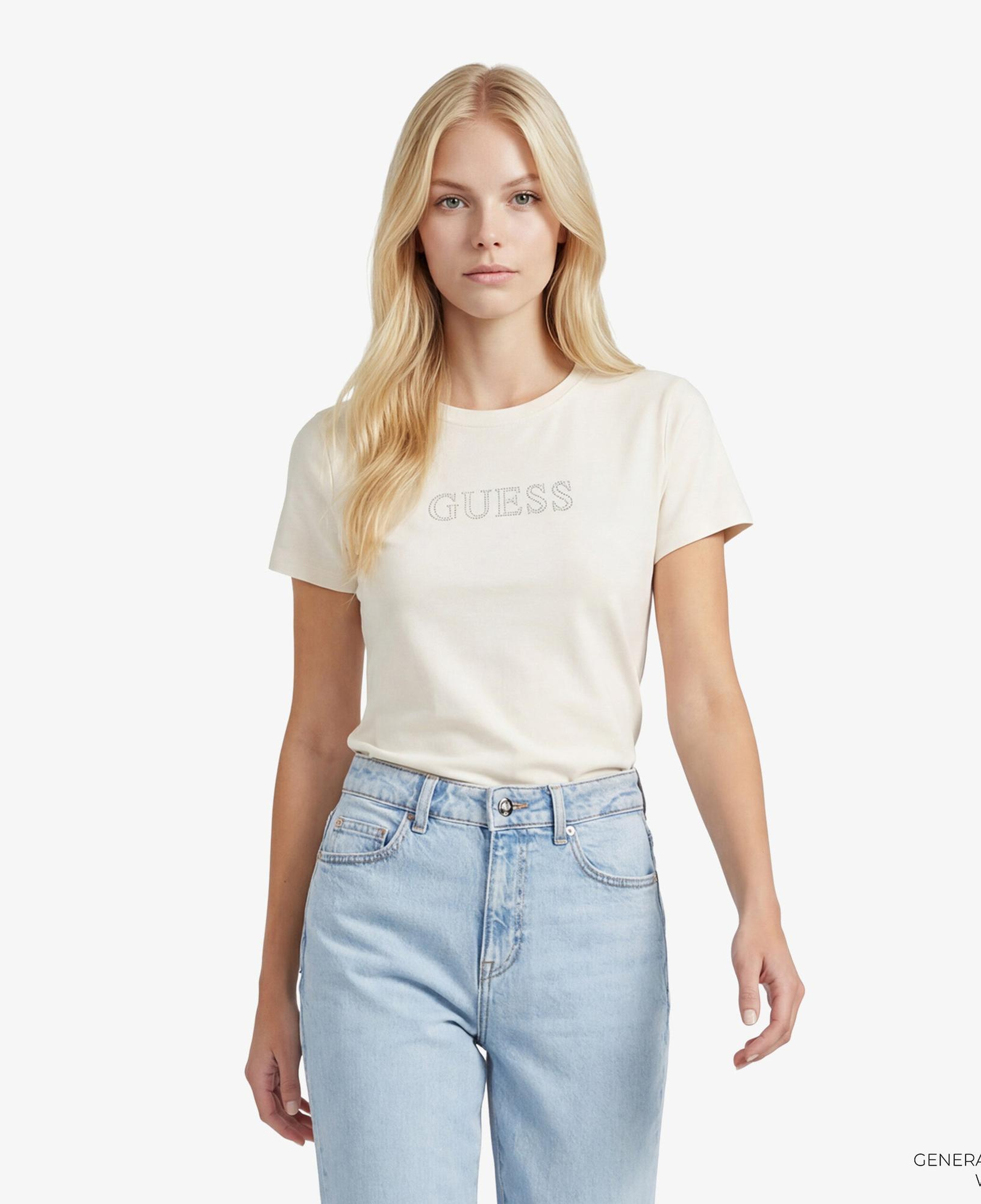 Guess Briana Aktif Regular Fit Kadın Bej T-Shirt