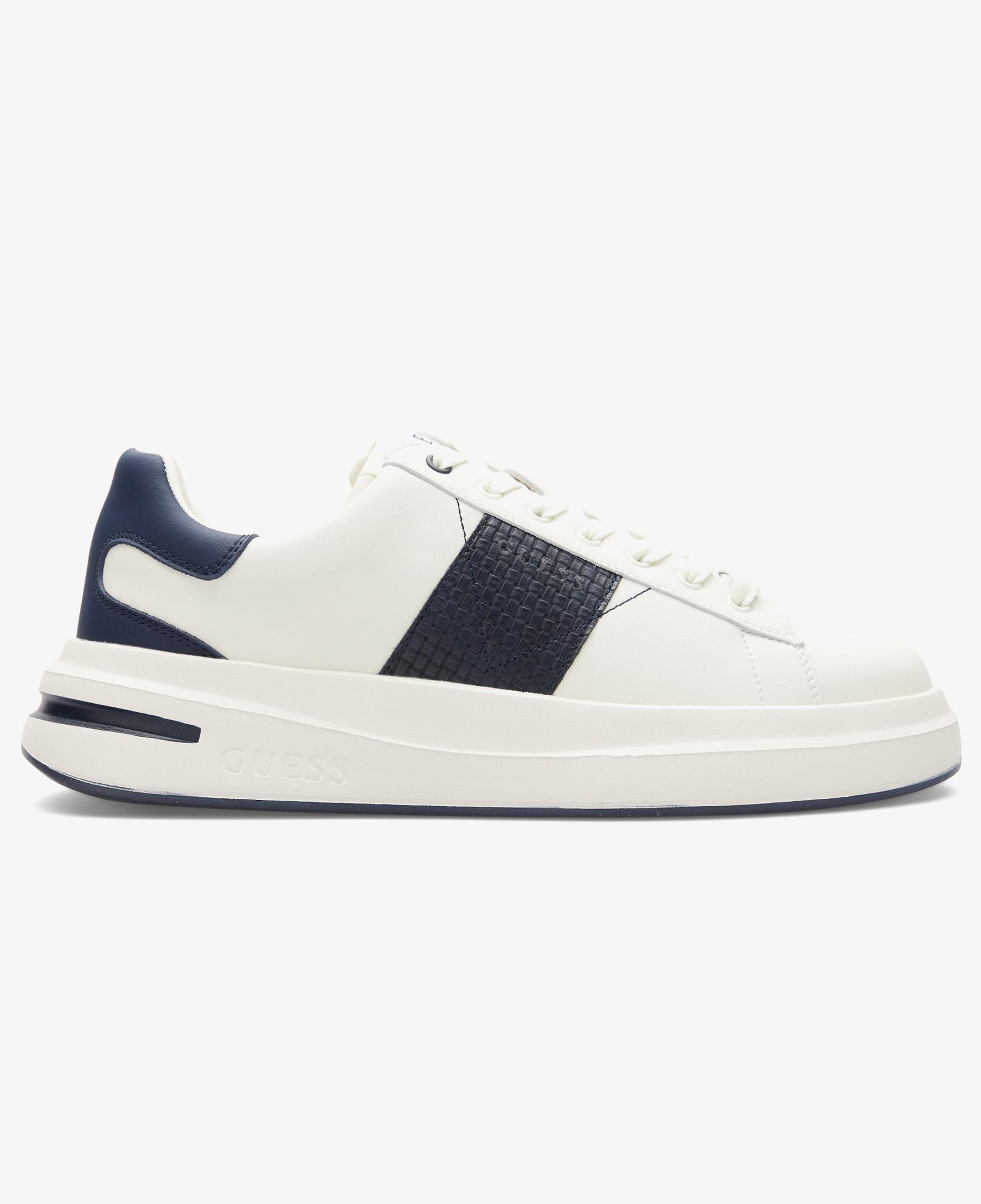 Guess Elba Deri Erkek Beyaz/Lacivert Sneaker