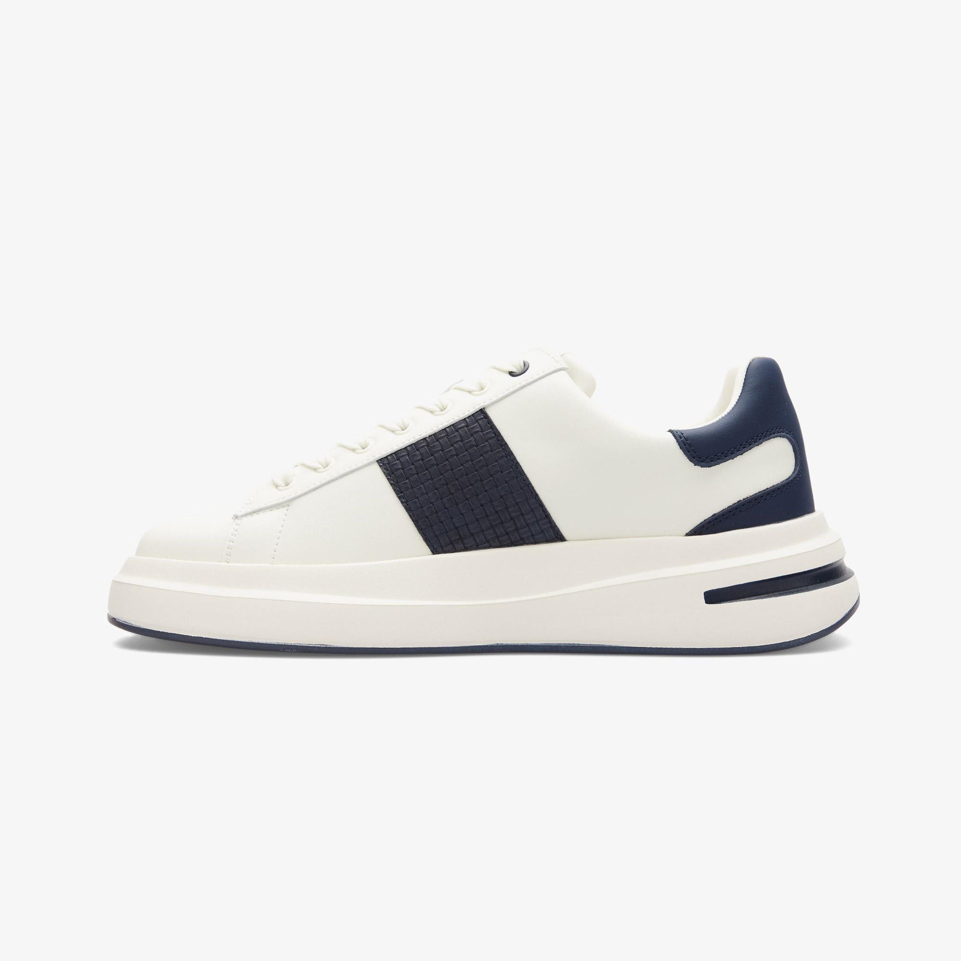 Guess Elba Deri Erkek Beyaz/Lacivert Sneaker