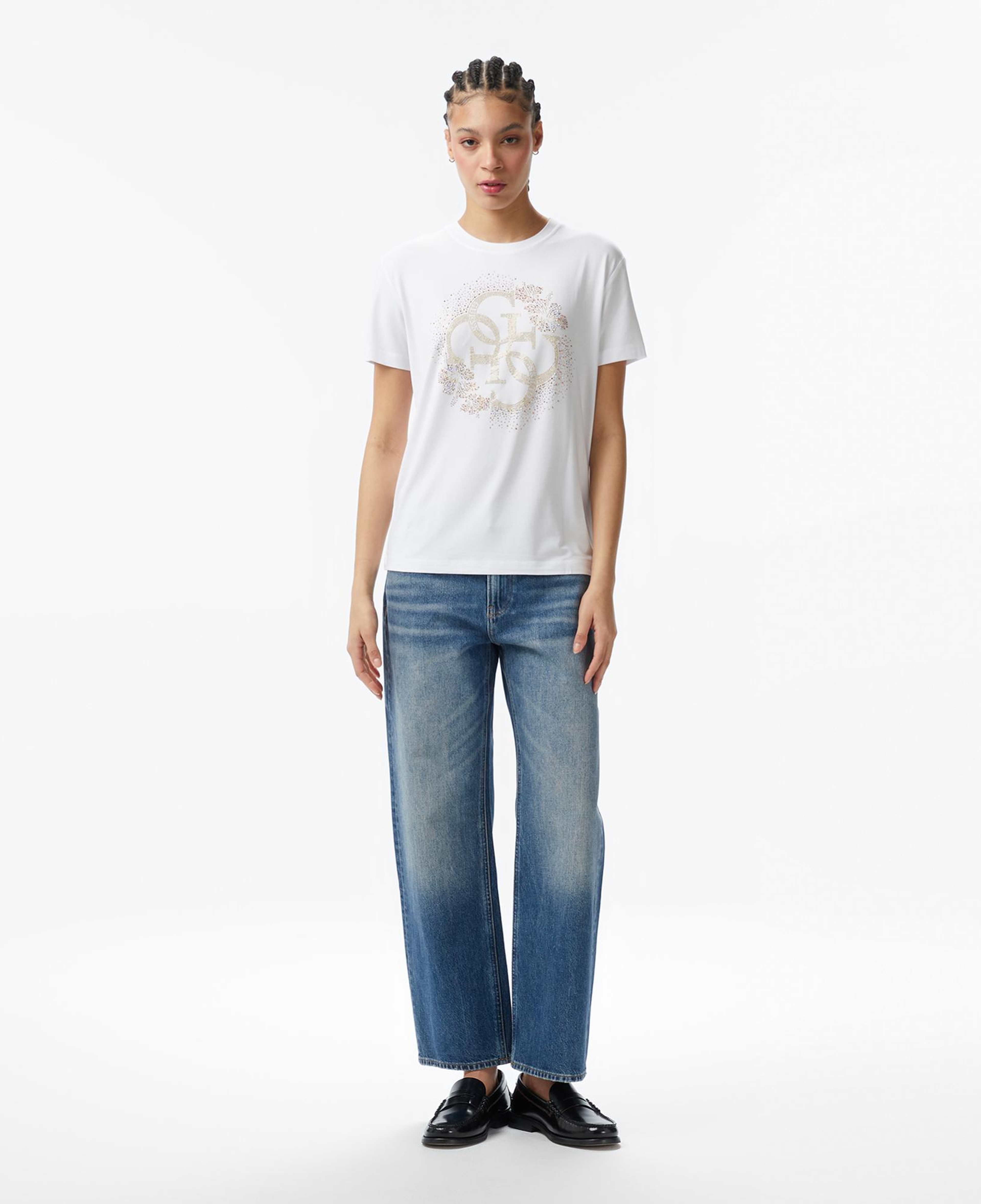 Guess Corinne Boxy Fit Kadın Bej T-Shirt
