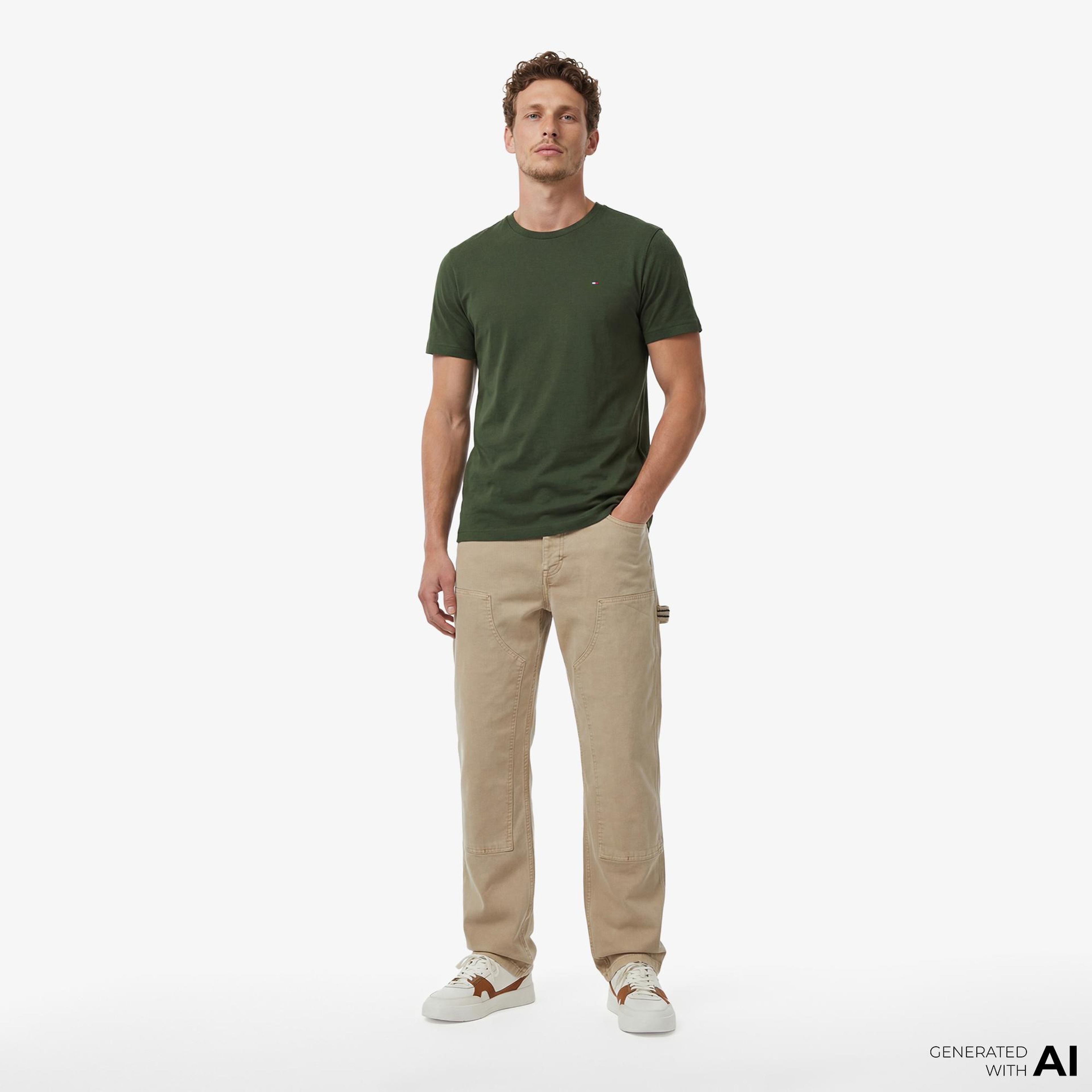 Tommy Hilfiger Core Essentials Erkek Yeşil T-Shirt