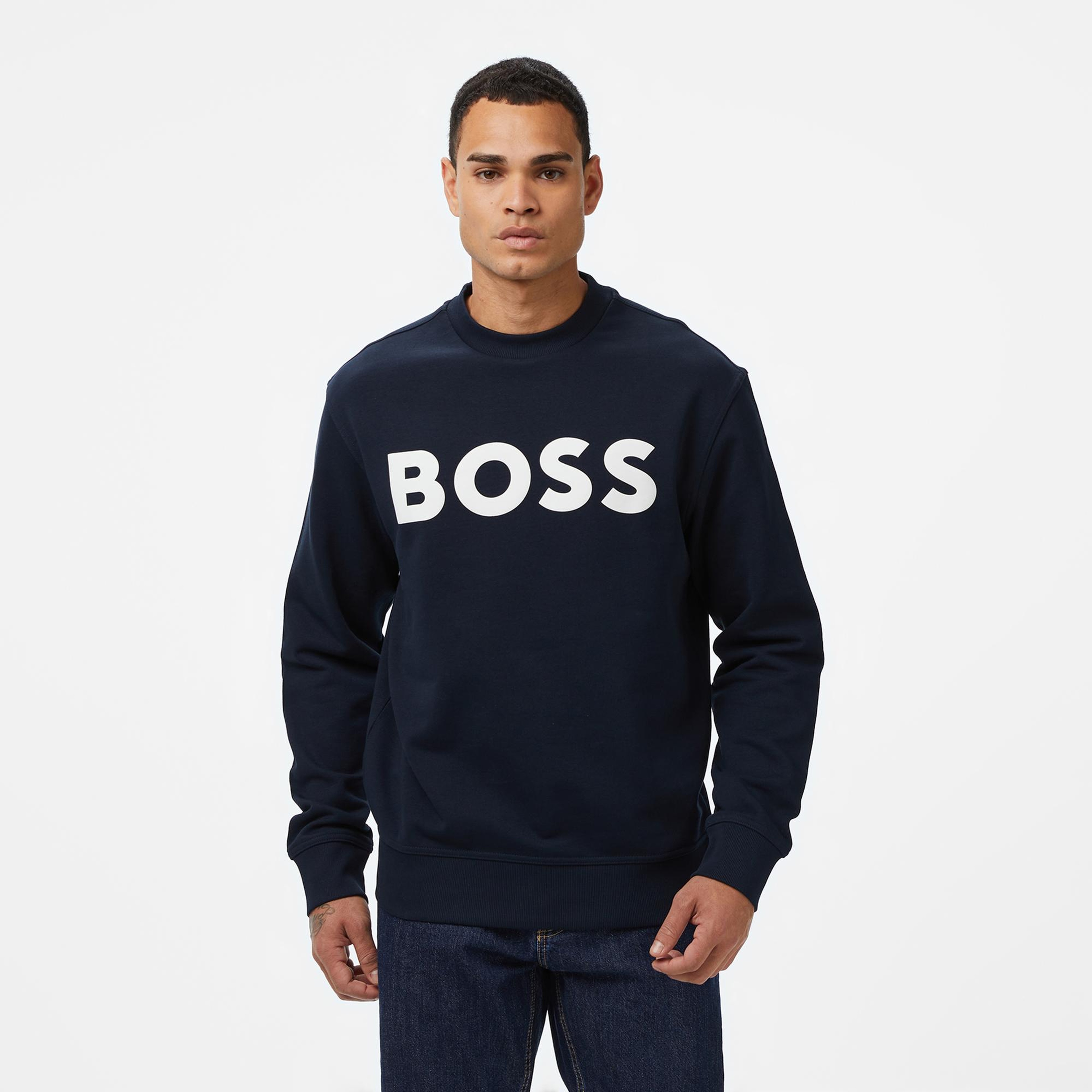 Boss Erkek Koyu Mavi Sweatshirt