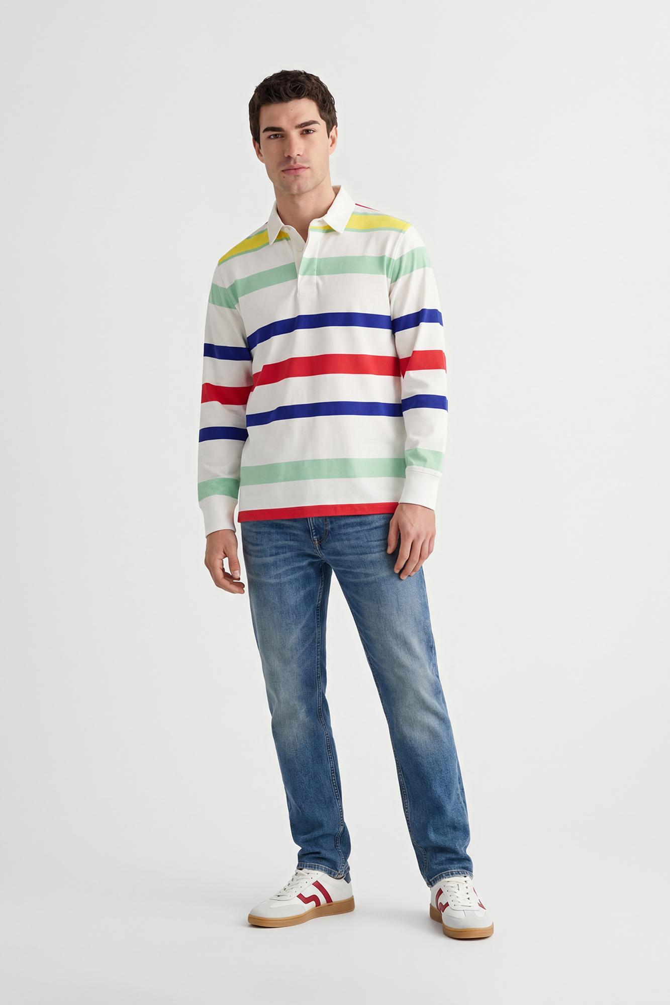 GANT Erkek Beyaz Logolu Rugby T-Shirt