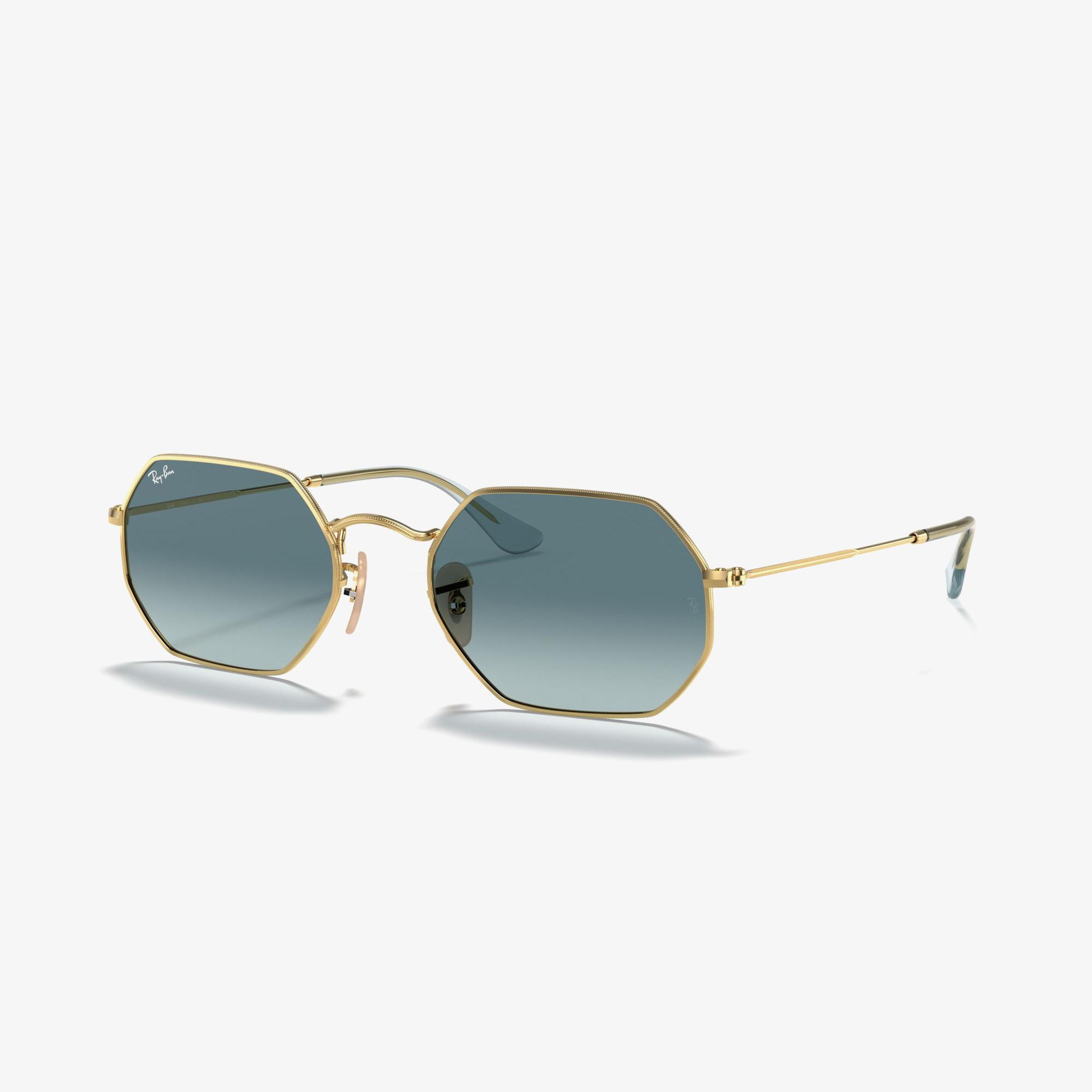 RAY-BAN 0RB3556N Octagonal Unisex Gold Güneş Gözlüğü
